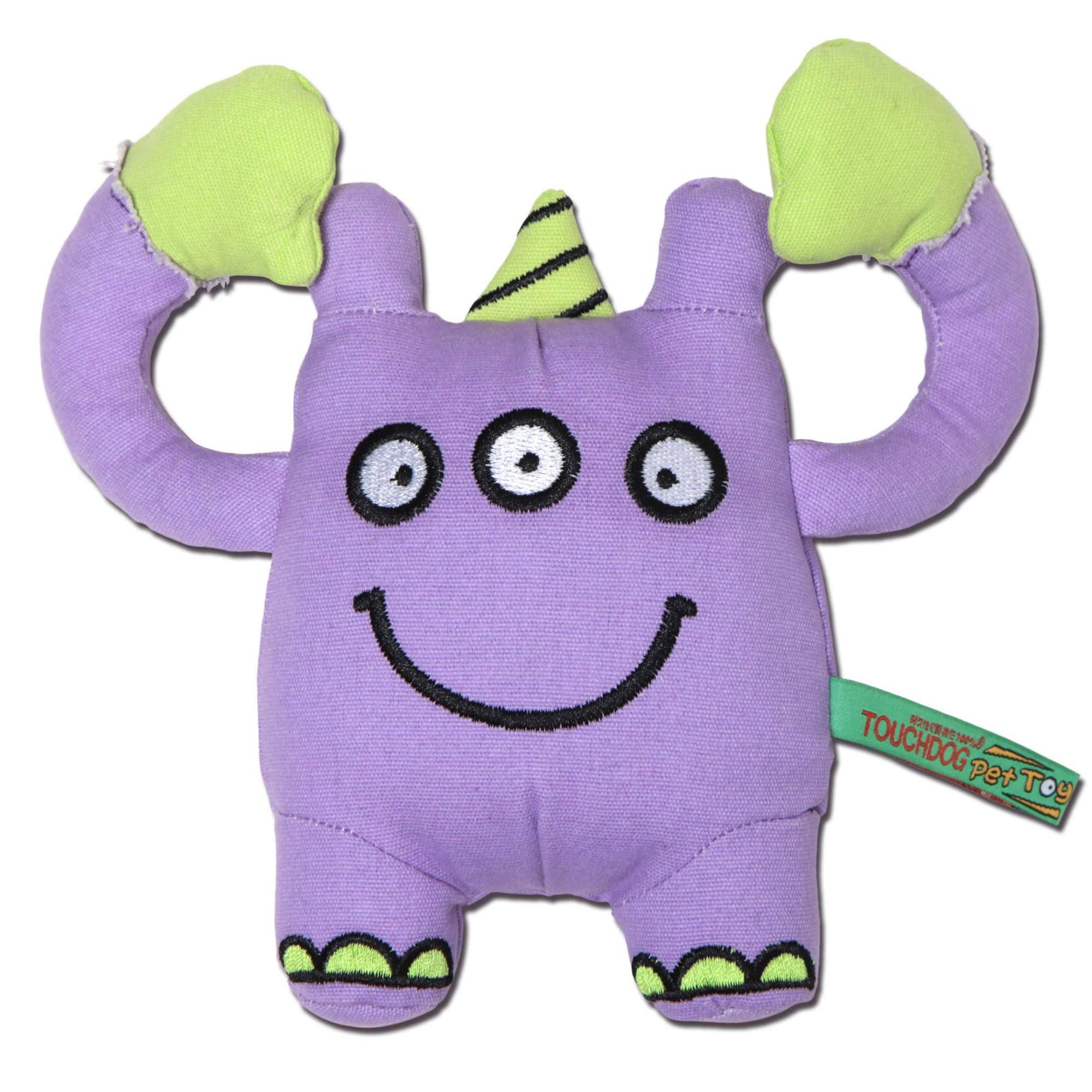 Touchdog Cartoon Three-eyed Monster Plush Dog Toy, One Size, Purple