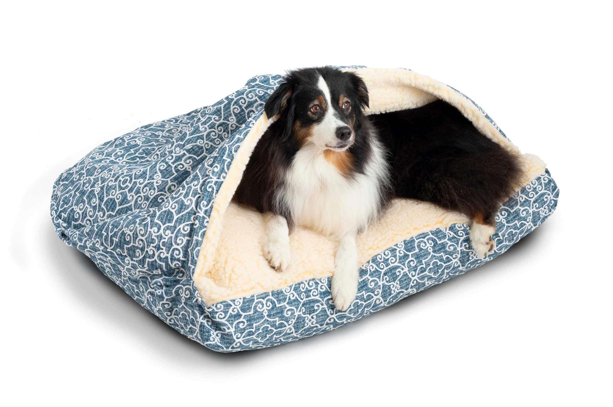 Snoozer Pet Products Luxury Rectangle Cozy Cave, Wag Collection, Extra Large, Ramey Oxford
