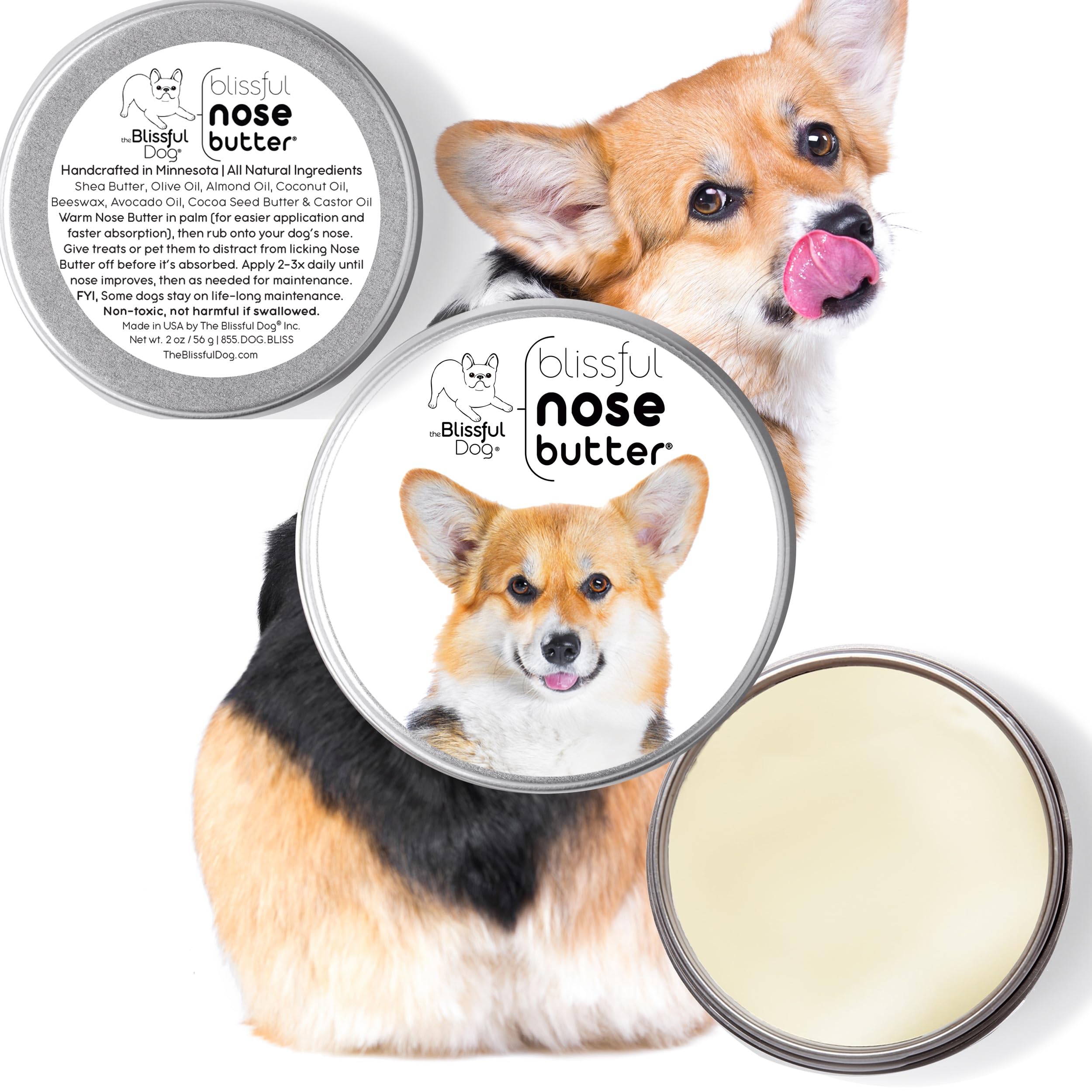 The Blissful Dog Corgi Unscented Nose Butter, 8-Ounce
