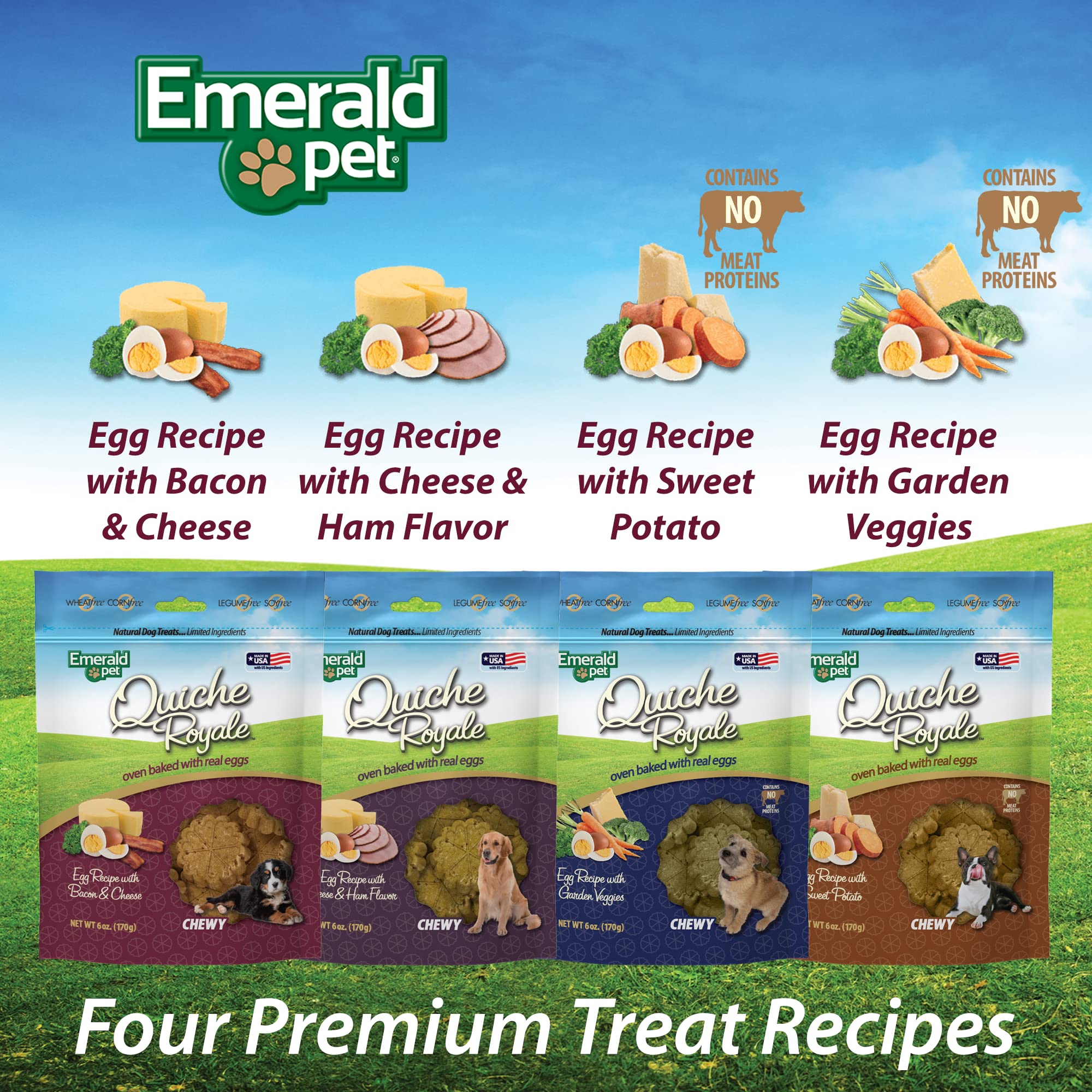 Emerald Pet Quiche Royal Ham and Cheese Treat for Dogs