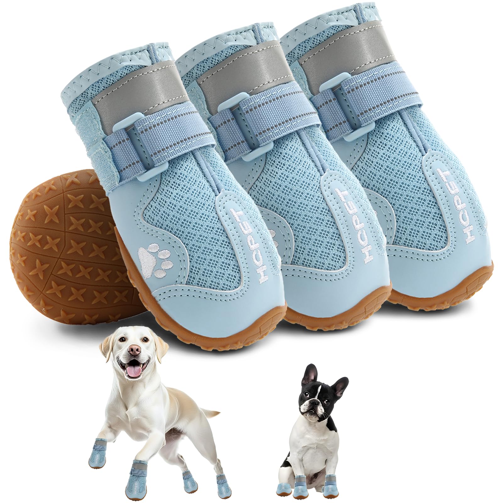 Hcpet Dog Shoes, Dog Boots For Large Dogs, Breathable Dog Booties Paw Protector For Summer Hot Pavement, Winter Snowy Day, Outdo