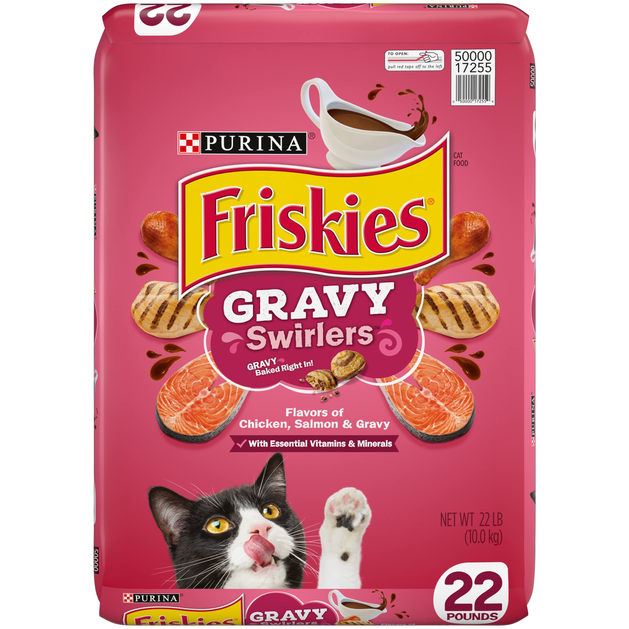Purina Friskies Dry Cat Food, Gravy Swirlers  22 lb. Bag