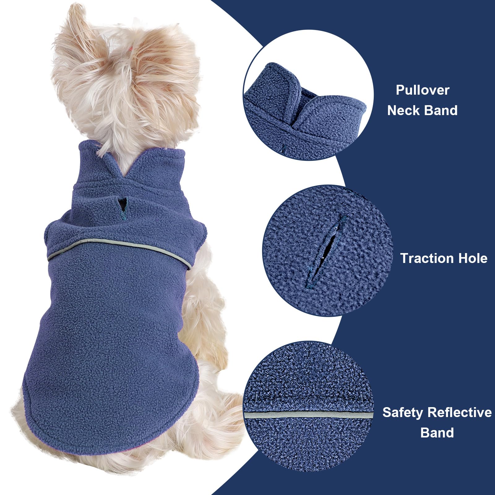Fleece Vest Dog Sweater Winter Pet Clothes for Small Dogs Boy or Girl Warm Pullover Fleece Puppy Sweater Soft Stretchy Warm Vest