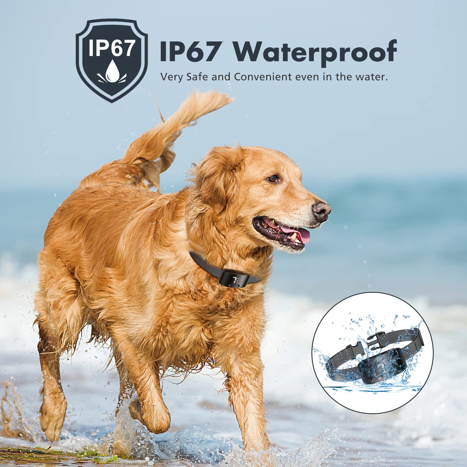 Nbju Bark Collar For Dogs,Rechargeable Anti Barking Training Collar With 7 Adjustable Sensitivity And Intensity Beep Vibration For Small Medium Large Dogs (Black)