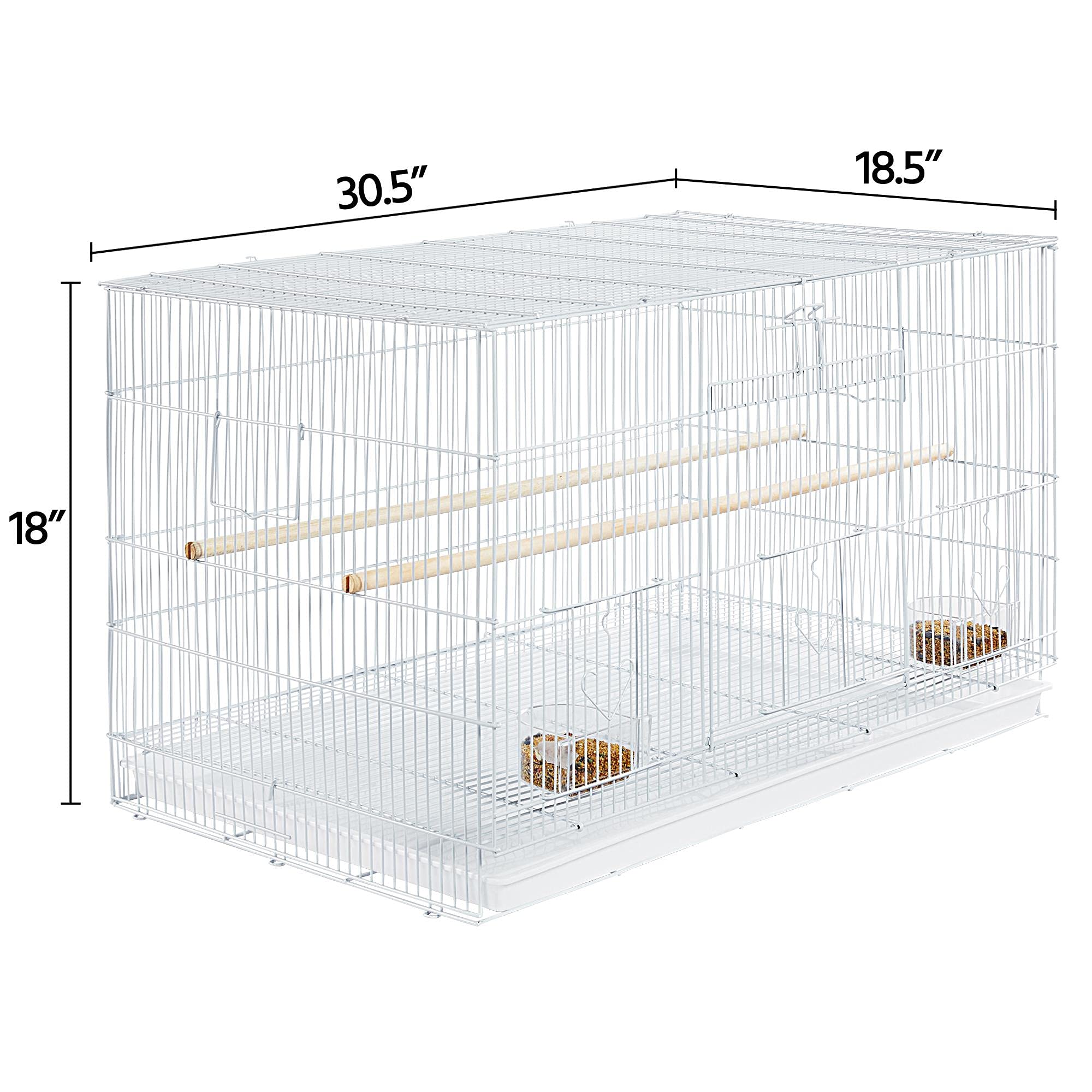 Yaheetech 30-inch 2 Pack Stackable Flight Bird Cages for Parakeets Cockatiels Conures Finches Budgies Lovebirds Canaries Small B