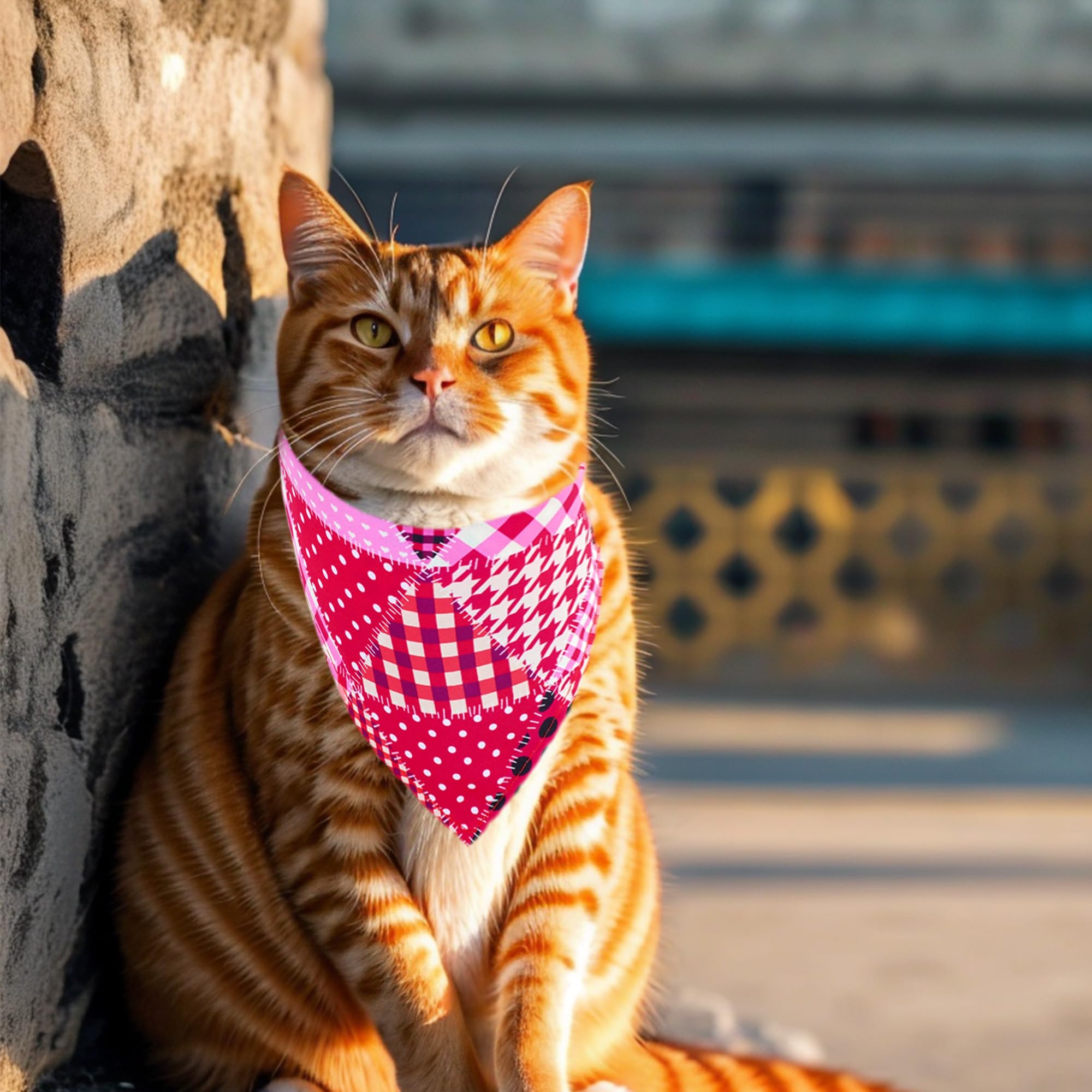 JpGdn 10pcs Dog Bandanas Patchwork for Xs Small Breed Dog Kerchief Triangle Bibs Scarves Pink Blue Yellow Girl Boy Grooming Cost