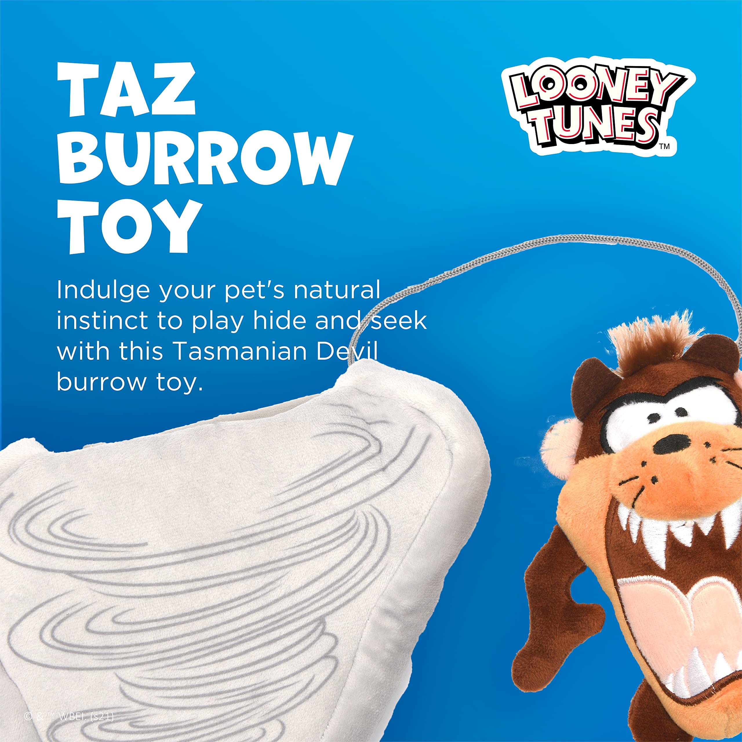 Looney Tunes For Pets Brown Tasmanian Devil Taz Burrow Dog Toy For All Dogs  Fabric Hide And Seek Dog Toys For All Dogs, Interac