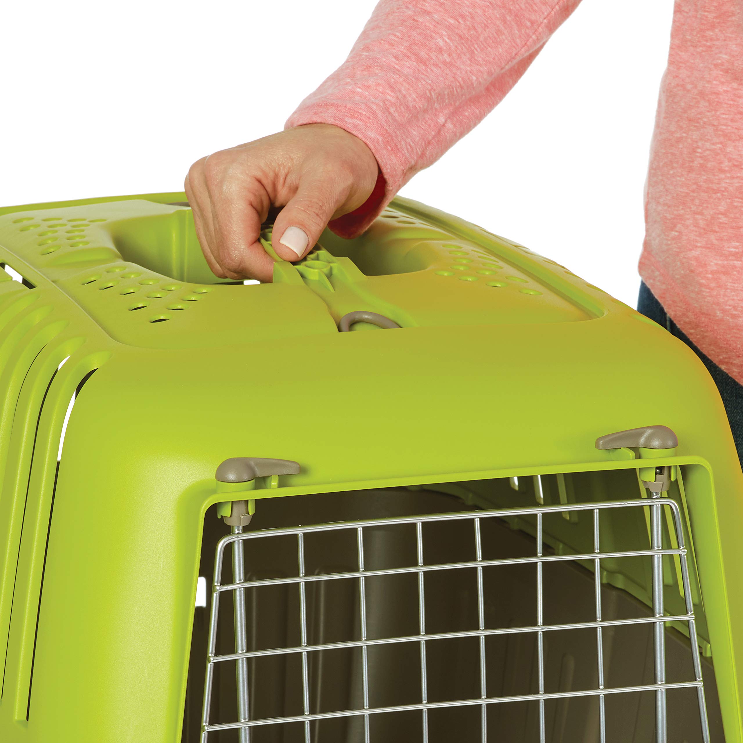 Midwest Homes For Pets Spree Travel Pet Carrier, Dog Carrier Features Easy Assembly And Not The Tedious Nut & Bolt Assembly Of Competitors, Green, 24-Inch Small Dog Breeds (1424Spg) (Pack Of 1)