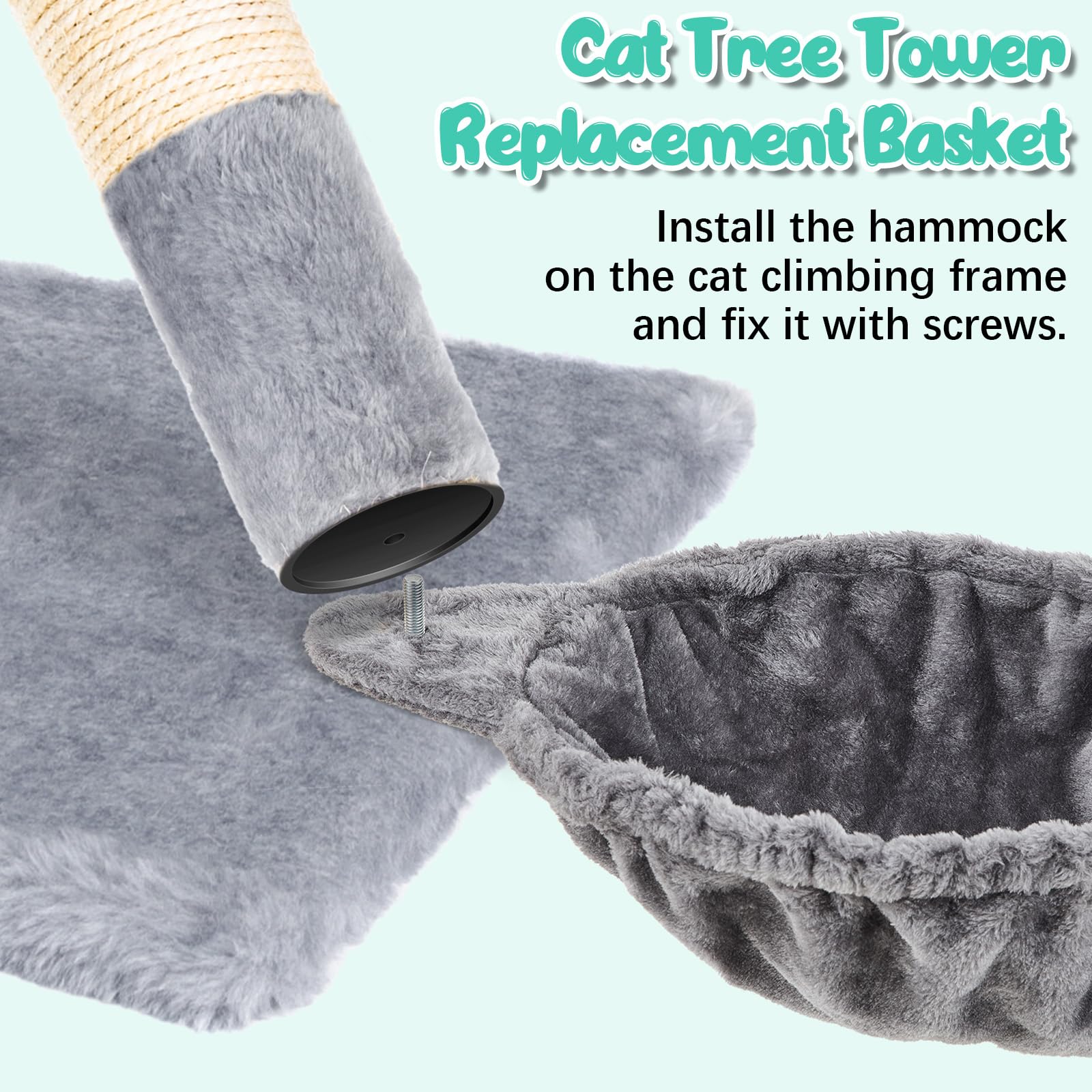 Dansydaisy 3 Pack 13'' Large Cat Tree Hammock Basket Bed Lounger Tower Replacement Parts With 6 Pcs Hanging Elastic Strings Pom