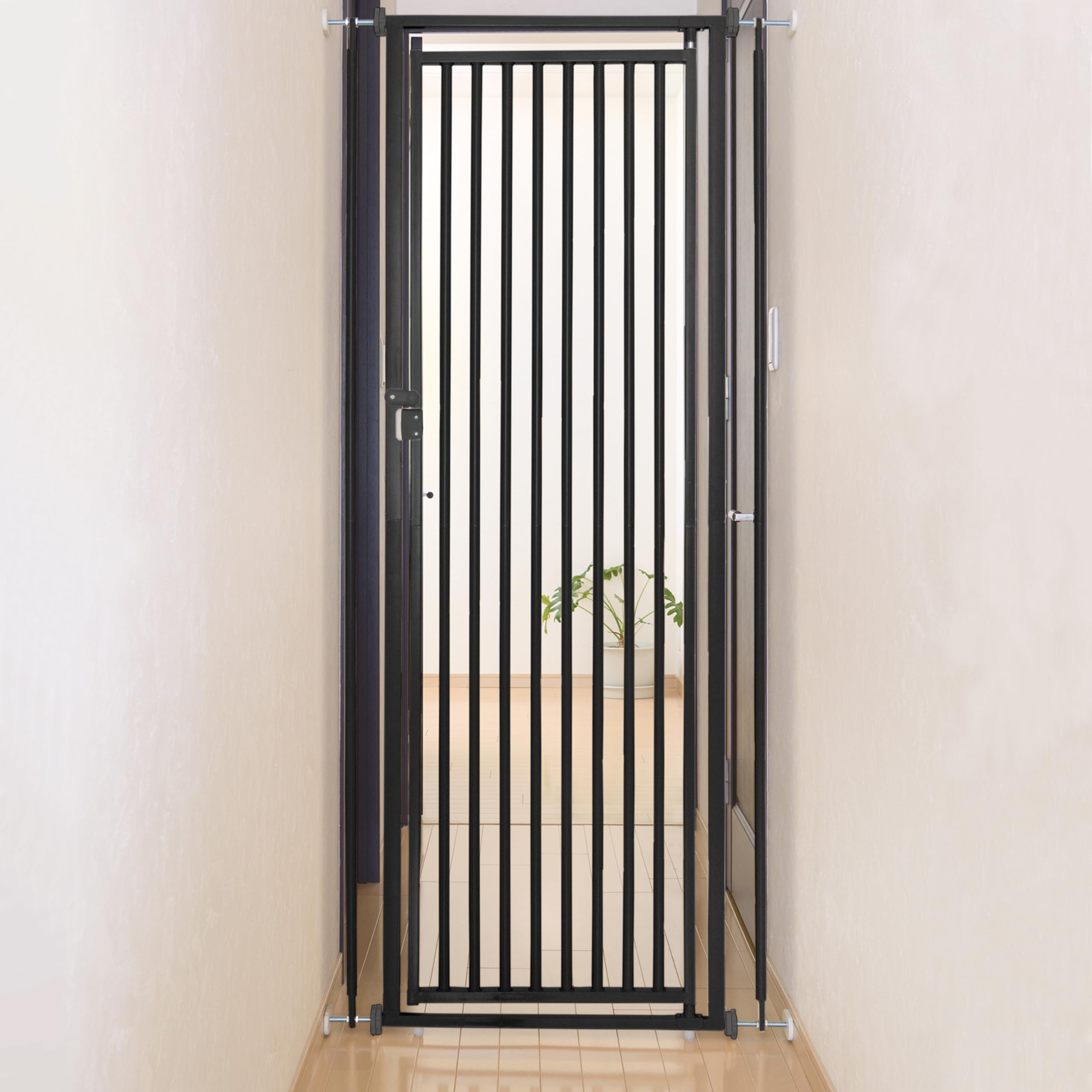 Richell Steel 70-inch Extra Tall Cat Safety Gate 28 - 37.5 Wide Black