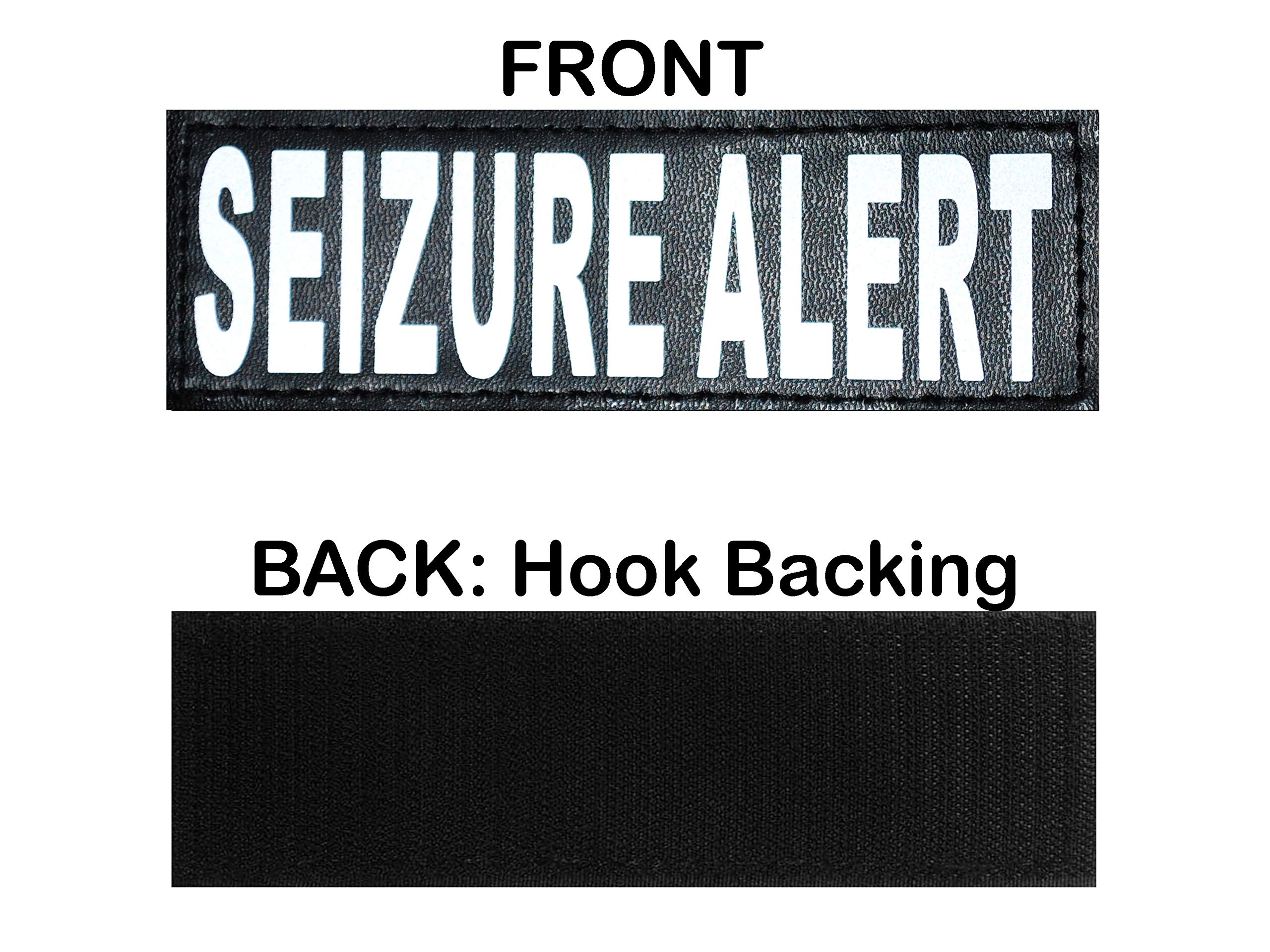 Doggie Stylz Set Of 2 Reflective Seizure Alert Removable Patches With Hook Backing For Working Dog Harnesses & Vests. Durable And Interchangeable - Comes In 3 Sizes Small, Medium And Large