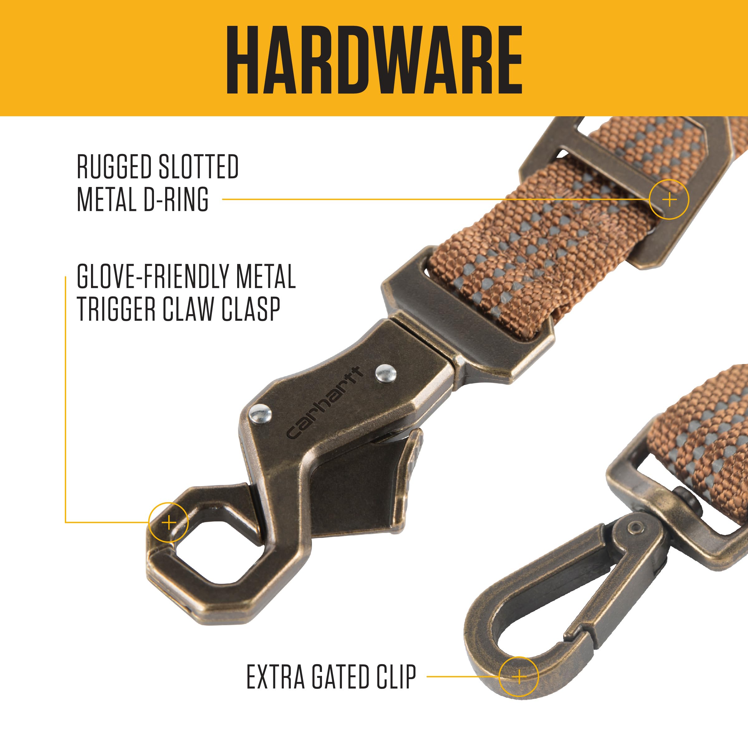 Carhartt Pet Durable Nylon Webbing Leashes for Dogs, Reflective Stitching for Visibility, Shaded Bruce (Nylon Webbing), Large