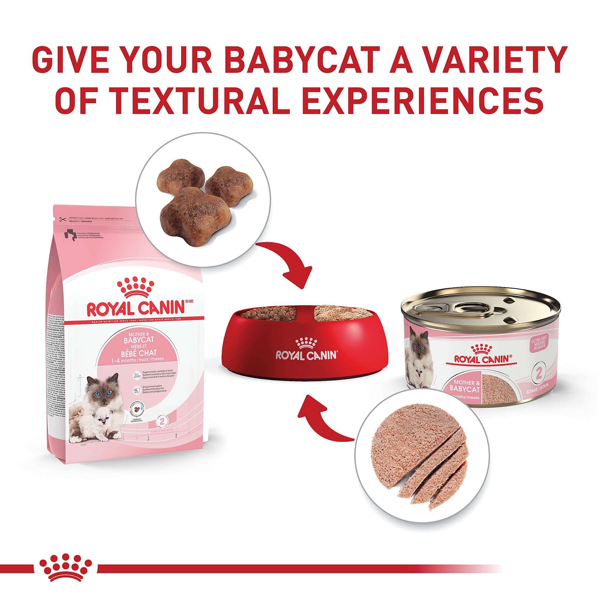 Royal Canin Feline Health Nutrition Mother & Babycat Ultra Soft Mousse in Sauce Canned Cat Food, 3 oz can (24-count)
