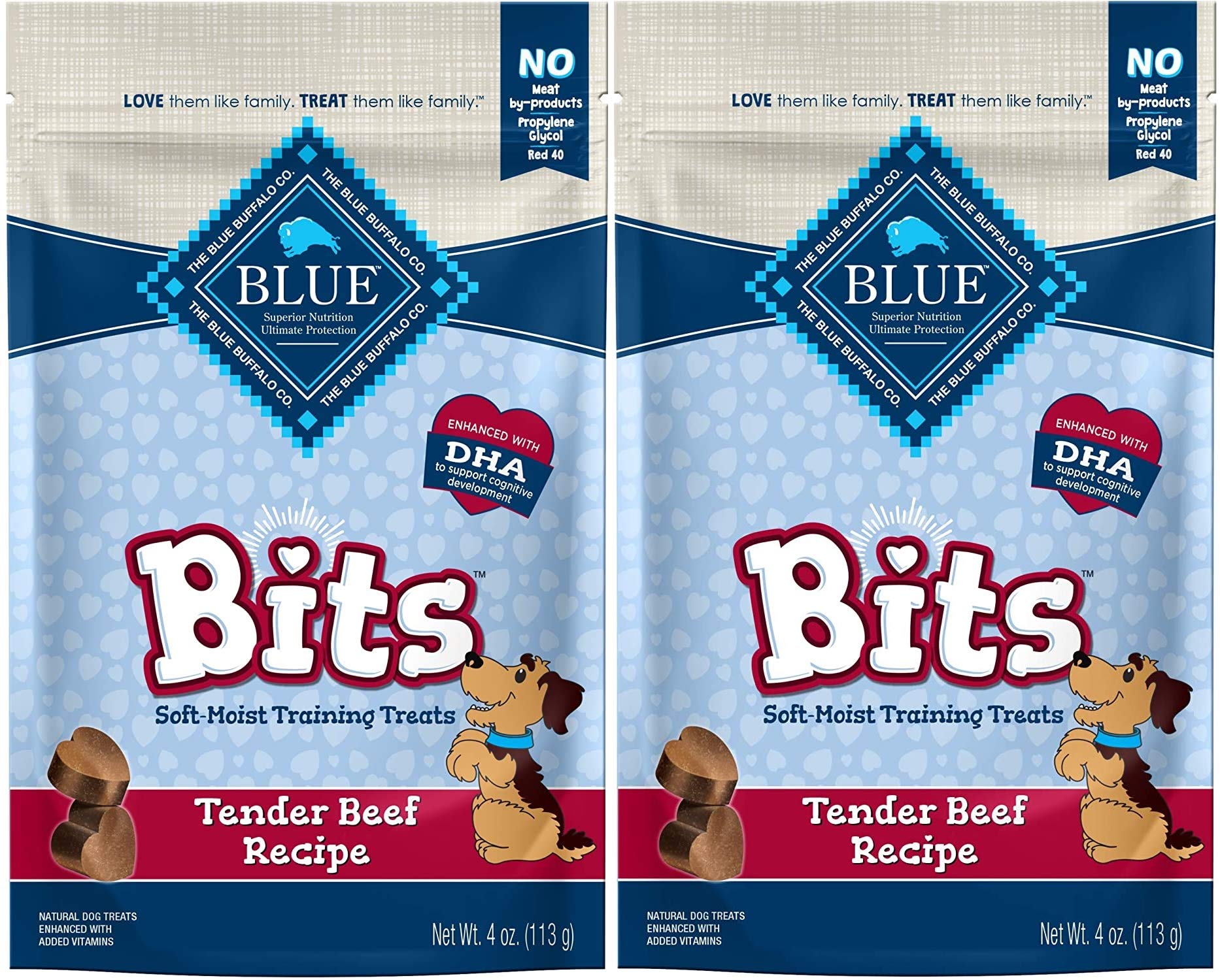 Blue 2 Pack of Tender Beef Recipe Bits Dog Treats, 4 Ounces Each
