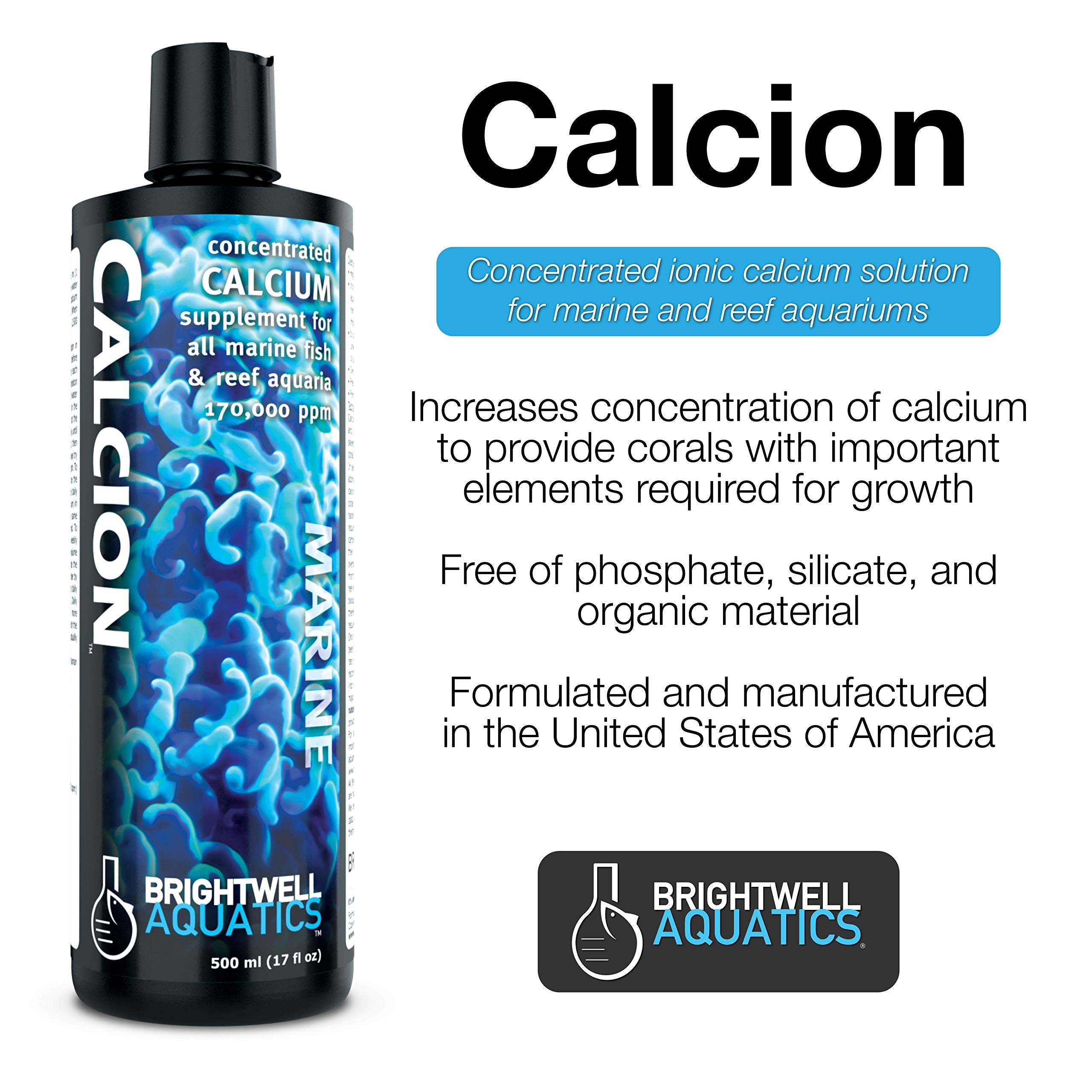 Brightwell Aquatics Calcion - Concentrated Liquid Calcium Supplement for All Marine Aquariums, 2-L