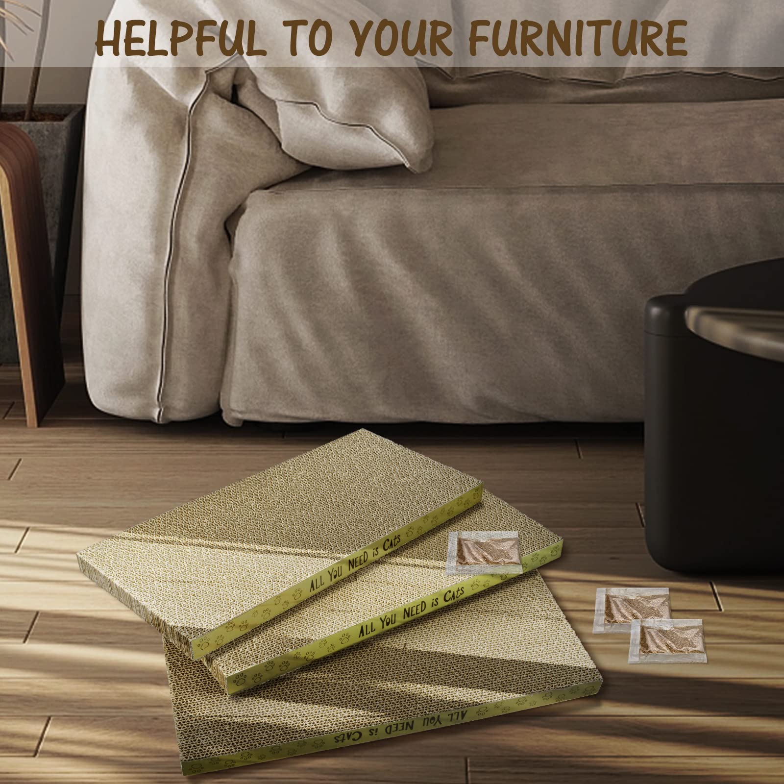 Accencyc Cardboard Cat Scratcher Pads Cat Scratching Board For Indoor Cats 17