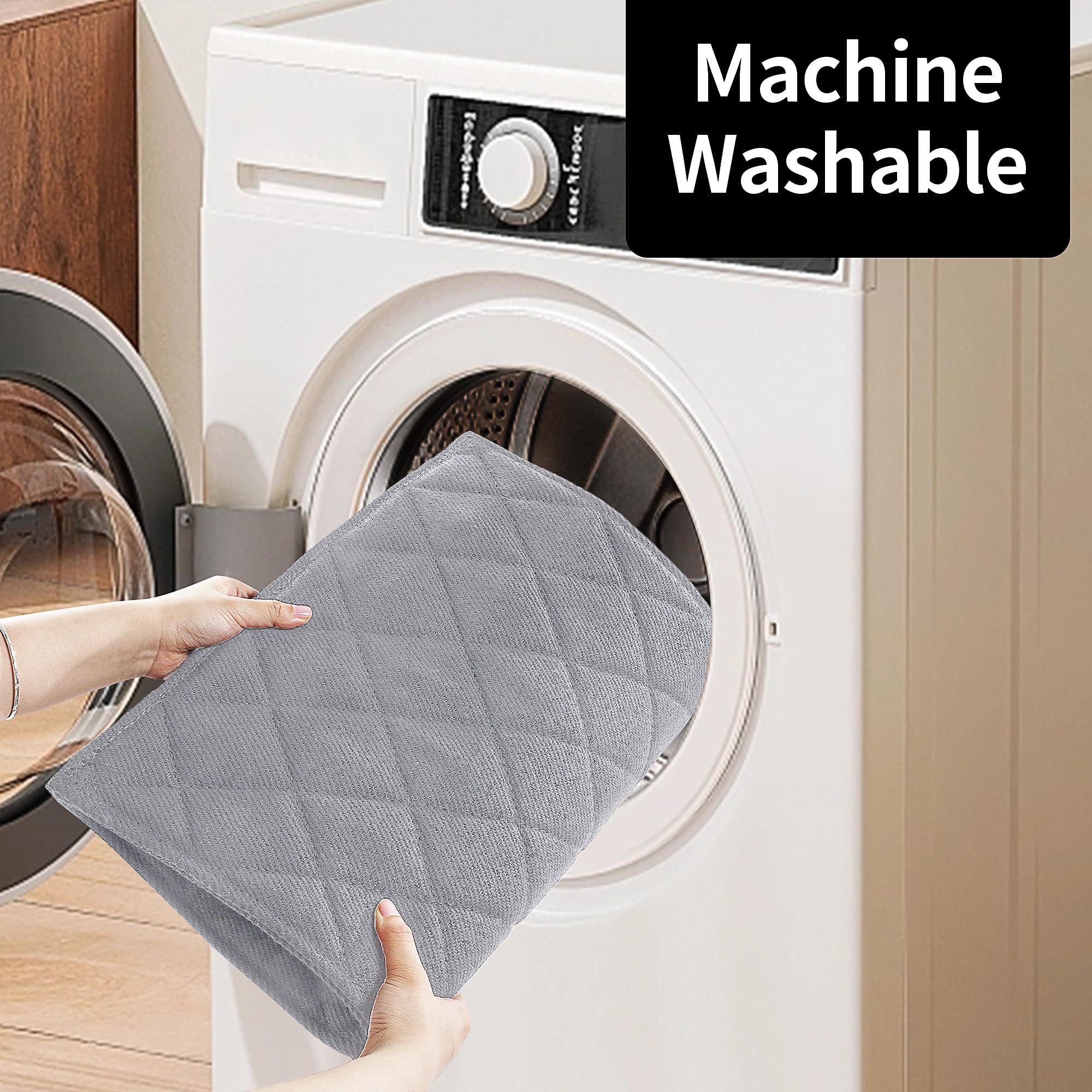 Mabozoo Indestructible Dog Beds, Chew Proof Dog Crate Pad For Aggressive Chewers,Machine Washable Quilted Dog Mat For Crate,Durable Dog Beds For Small Dogs,Grey Kennel Pad (22X35 In)