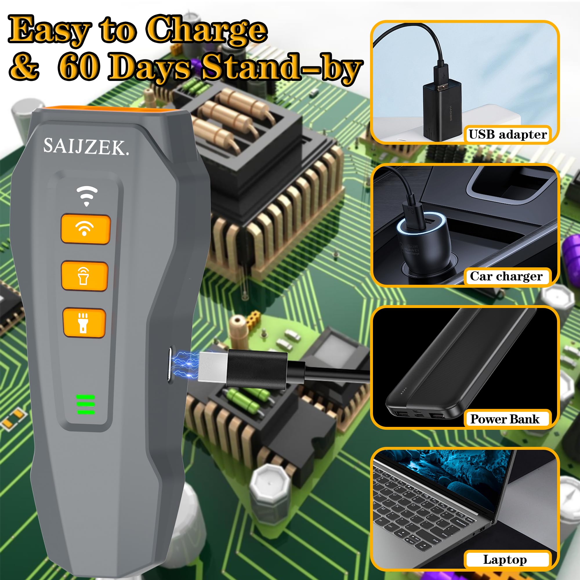 Saijzek. Ultrasonic Dog Trainer G2 | 3-In-1 Bark Deterrent Training Device | Anti Barking Silencer | Barks No More Devices | Sto