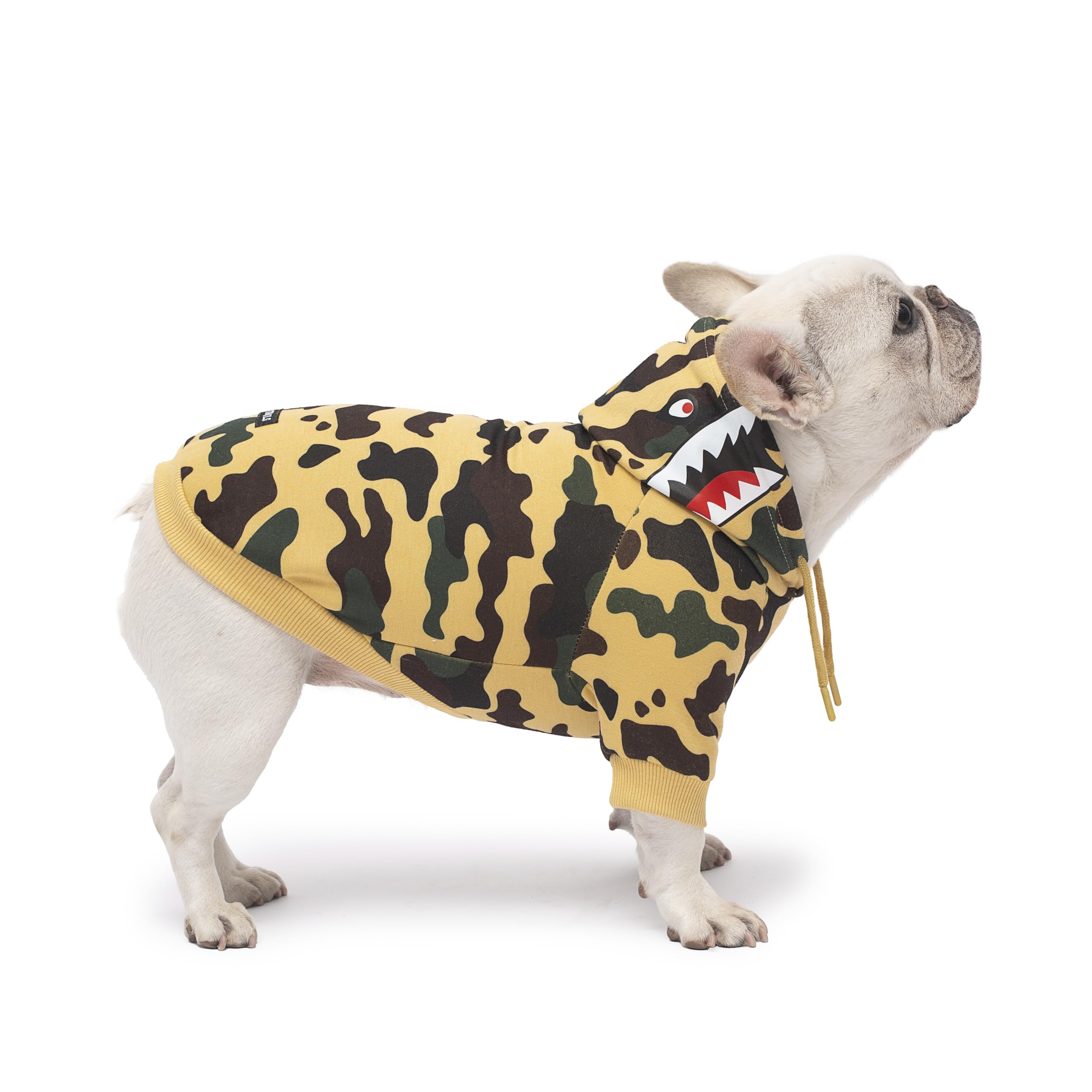 Camo Dog Hoodie Dog Clothes Extra Warm Fleece Lining Stretchy Fit for Small Medium Large Dogs ((Yellow, XX-Large)