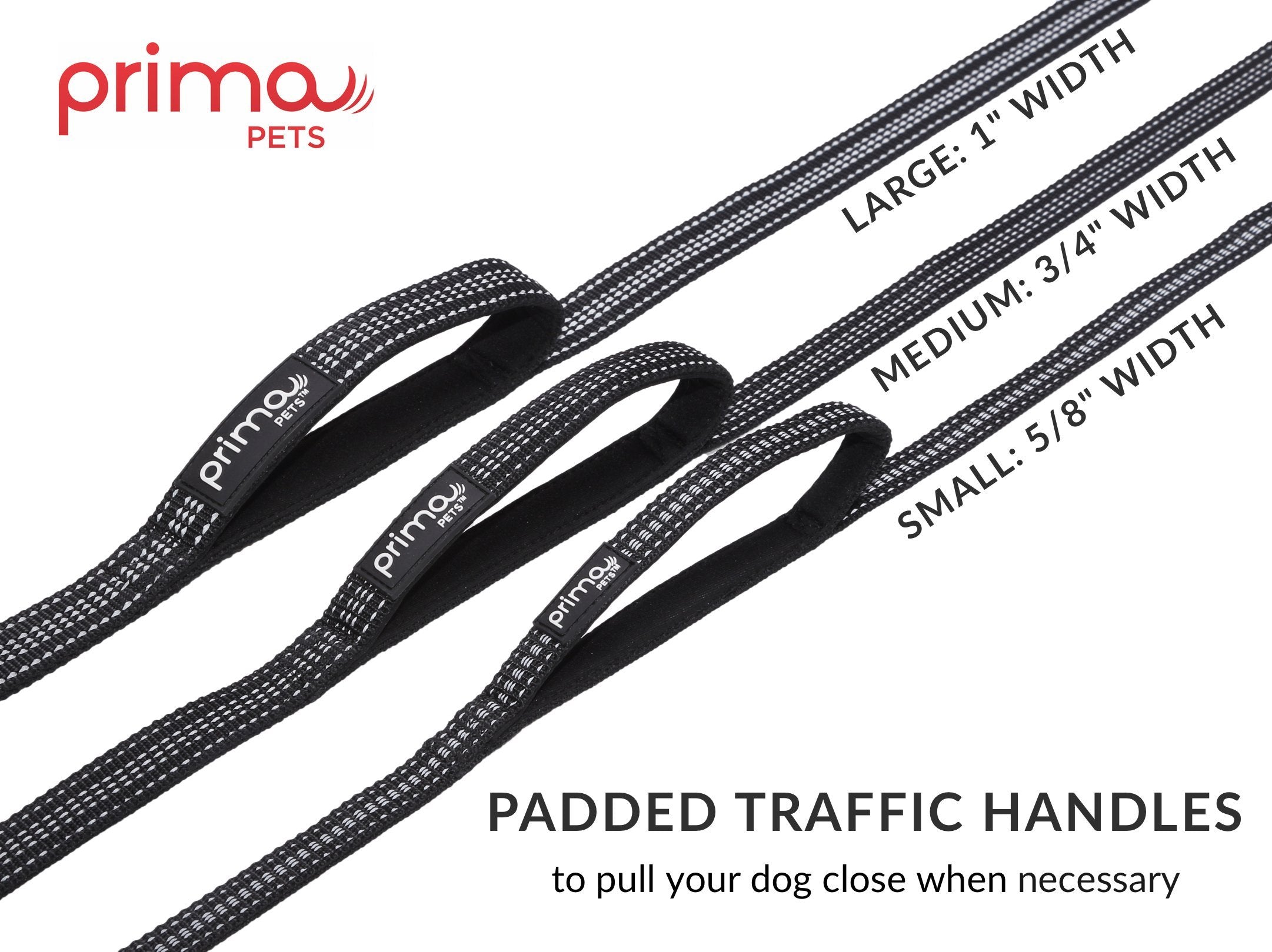 Reflective Nylon Dog Leash with Padded Double Handles, Heavy Duty Dual Neoprene Handles for Control Safety Training, For Small t