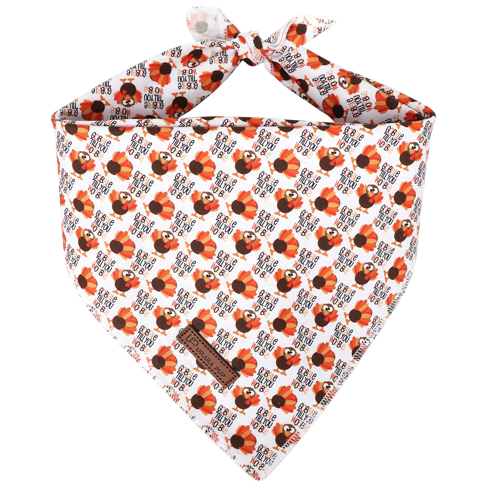 Up Urara Pup Thanksgiving Dog Bandana, Triangle Bid Scarf With Turkey Pattern, Cotton Pet Kerchief For Girl Boy Dogs Or Cats, Cu
