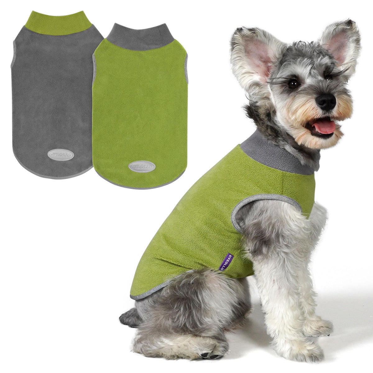 Cyeollo 2 Pack Dog Sweater - Fleece Vest & Sweatshirt In Reflective Lightweight Fabric - Perfect For Small Dogs, Boy Or Girl - G