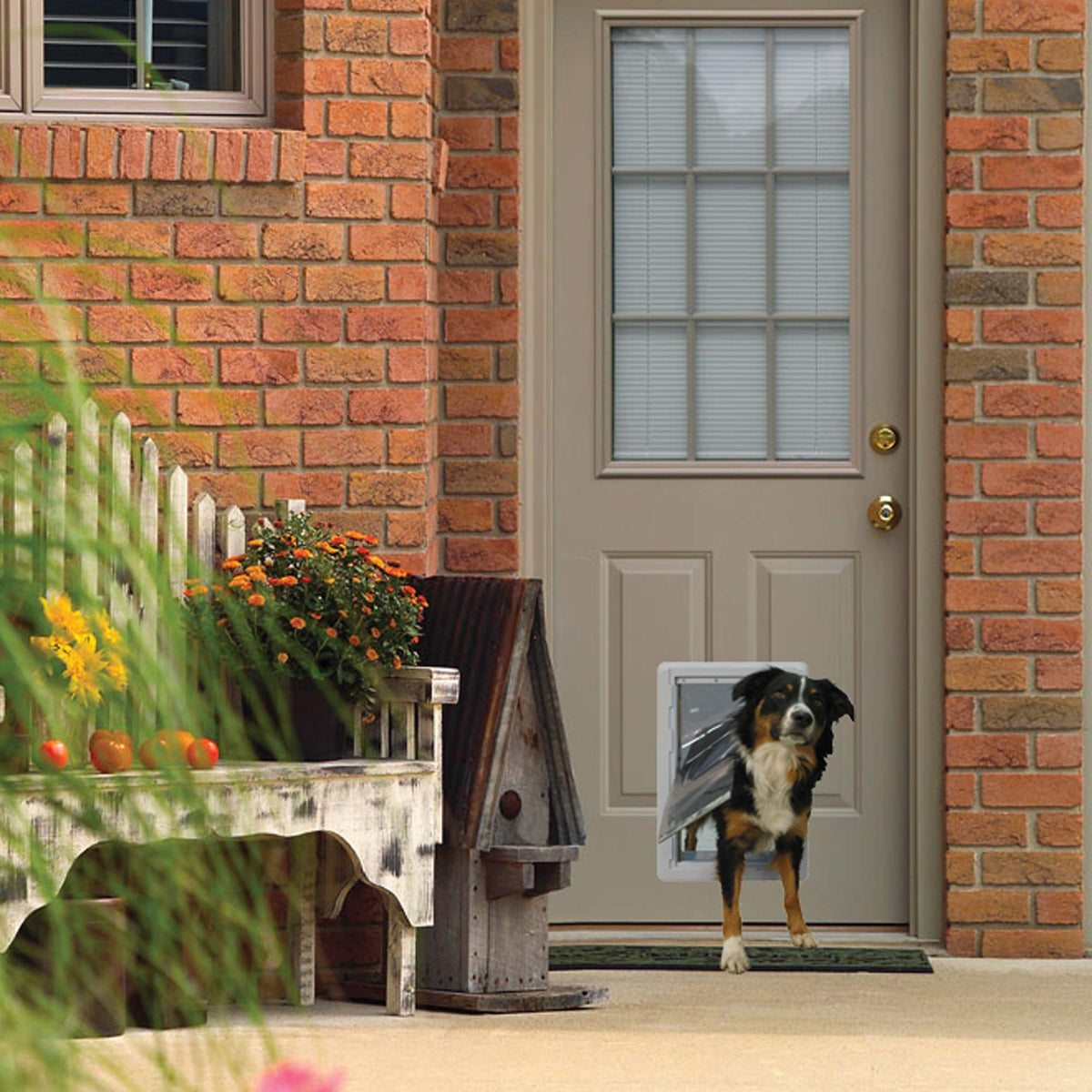 Ideal Pet Products Designer Series Ruff-Weather Pet Door With Telescoping Frame, Medium 7.25'' X 13'' Flap Size