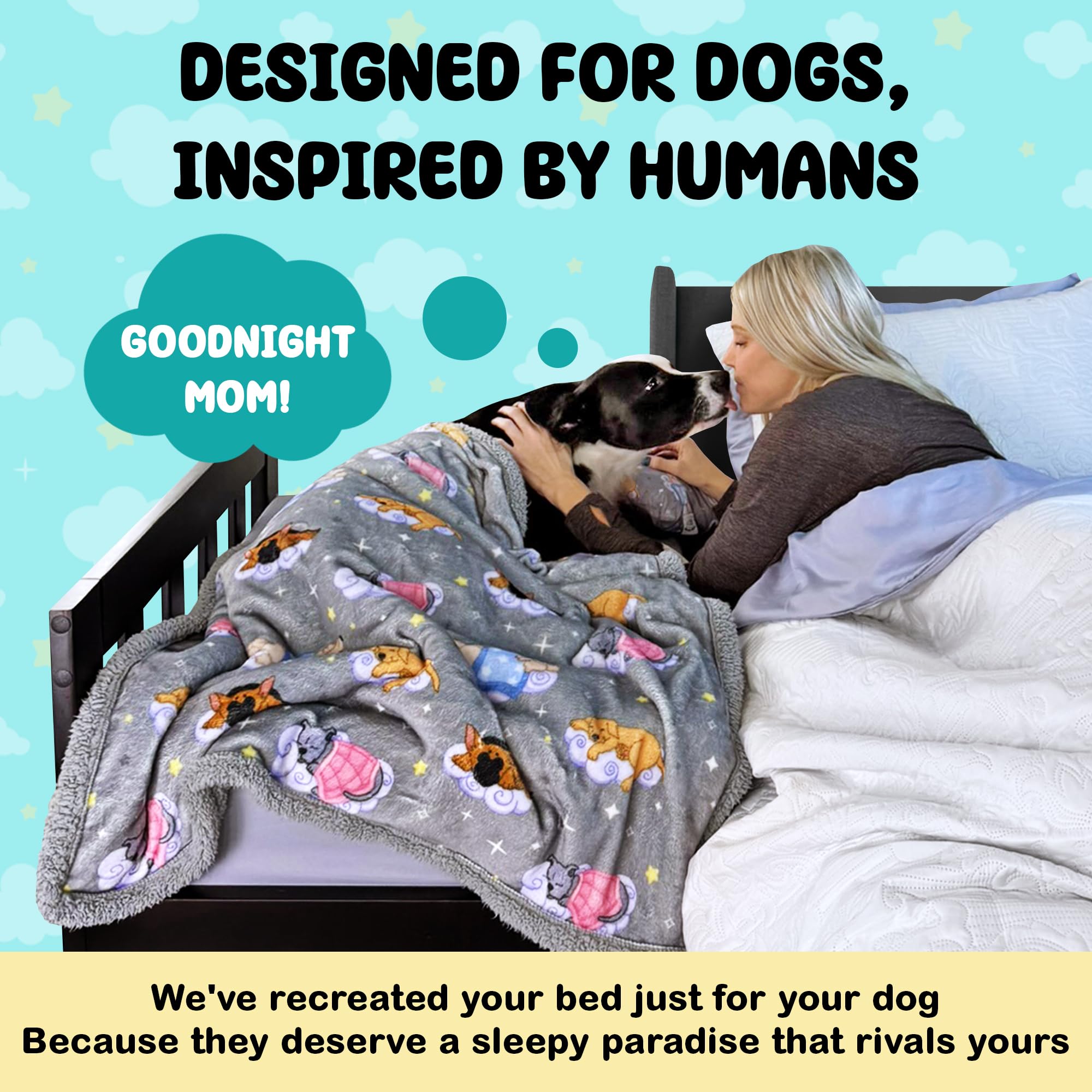 Sleepy Hippo Sweet Dreams Bedding Set - Soft Sherpa & Fleece Reversible Blanket, Plush Pillow, Gray Fitted Sheet For Comfort - O