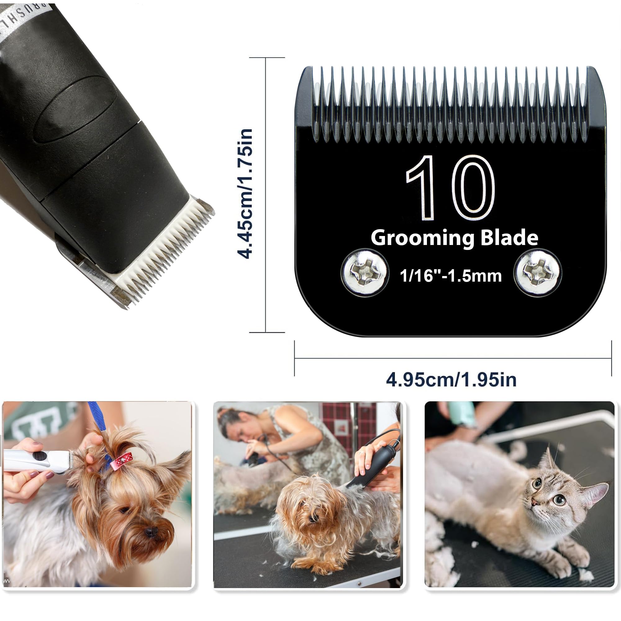 Ownlifeyf 10# Dog Grooming Clipper Replacement Blades, Detachable Blade Compatible With Andis/Wahl/Oster Pet Clippers,10 Blade 1