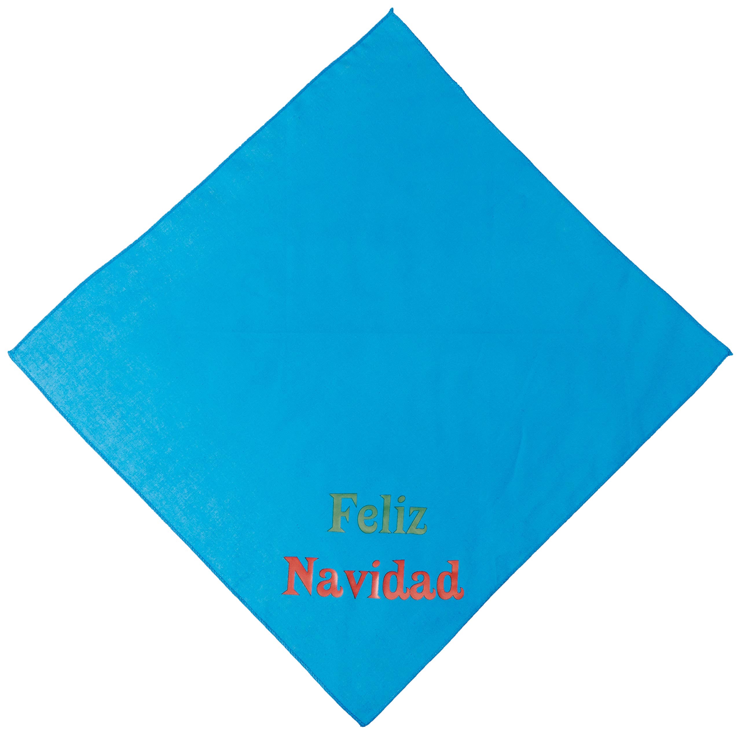 Christmas Pet and Dog Bandana Screen Printed, &quot;Feliz Navidad&quot; Turquoise Small