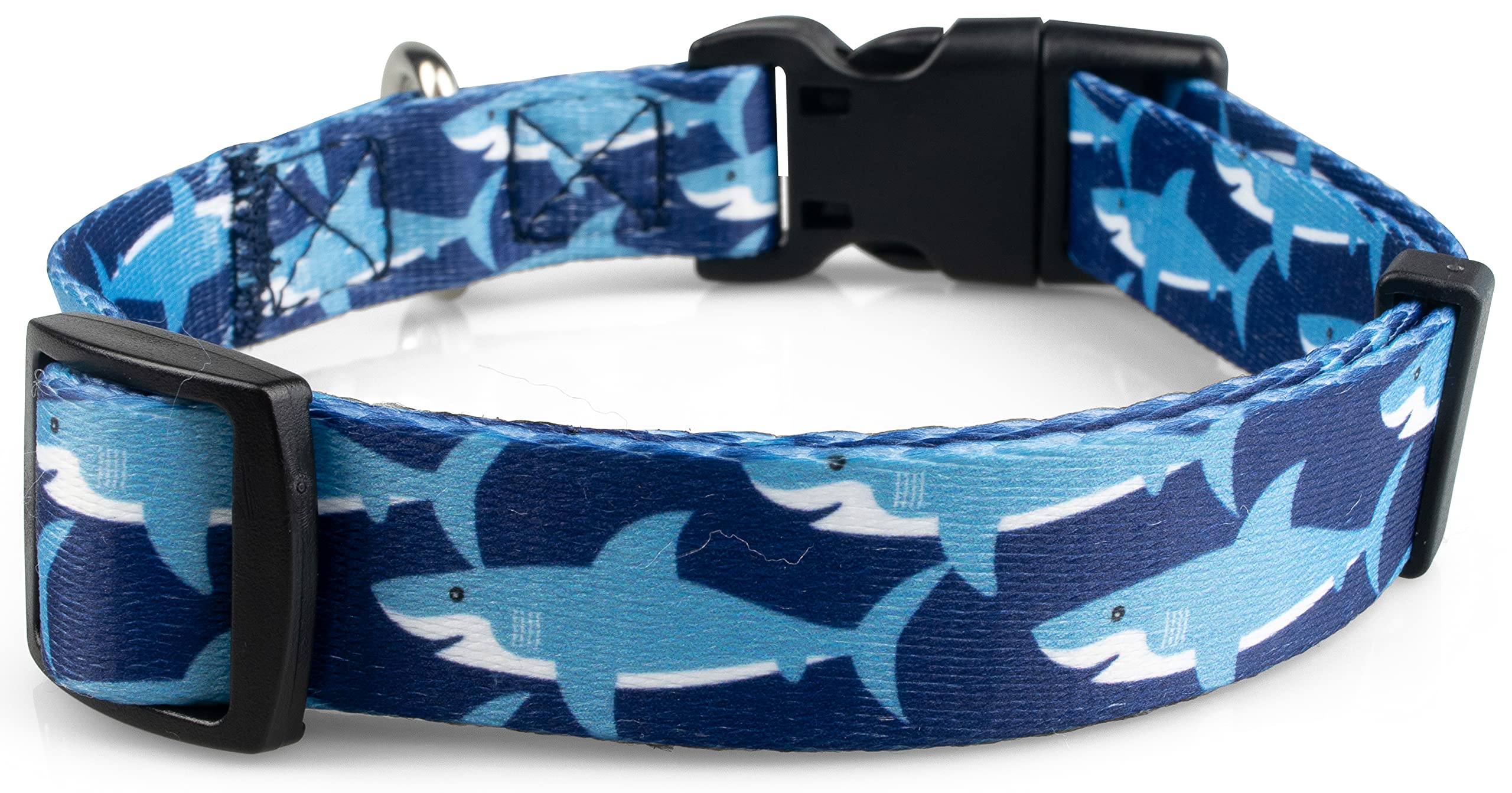 Limeloot Sharks Dog Collar, Summer Themed Dog Collar for Male and Female Dogs, Small