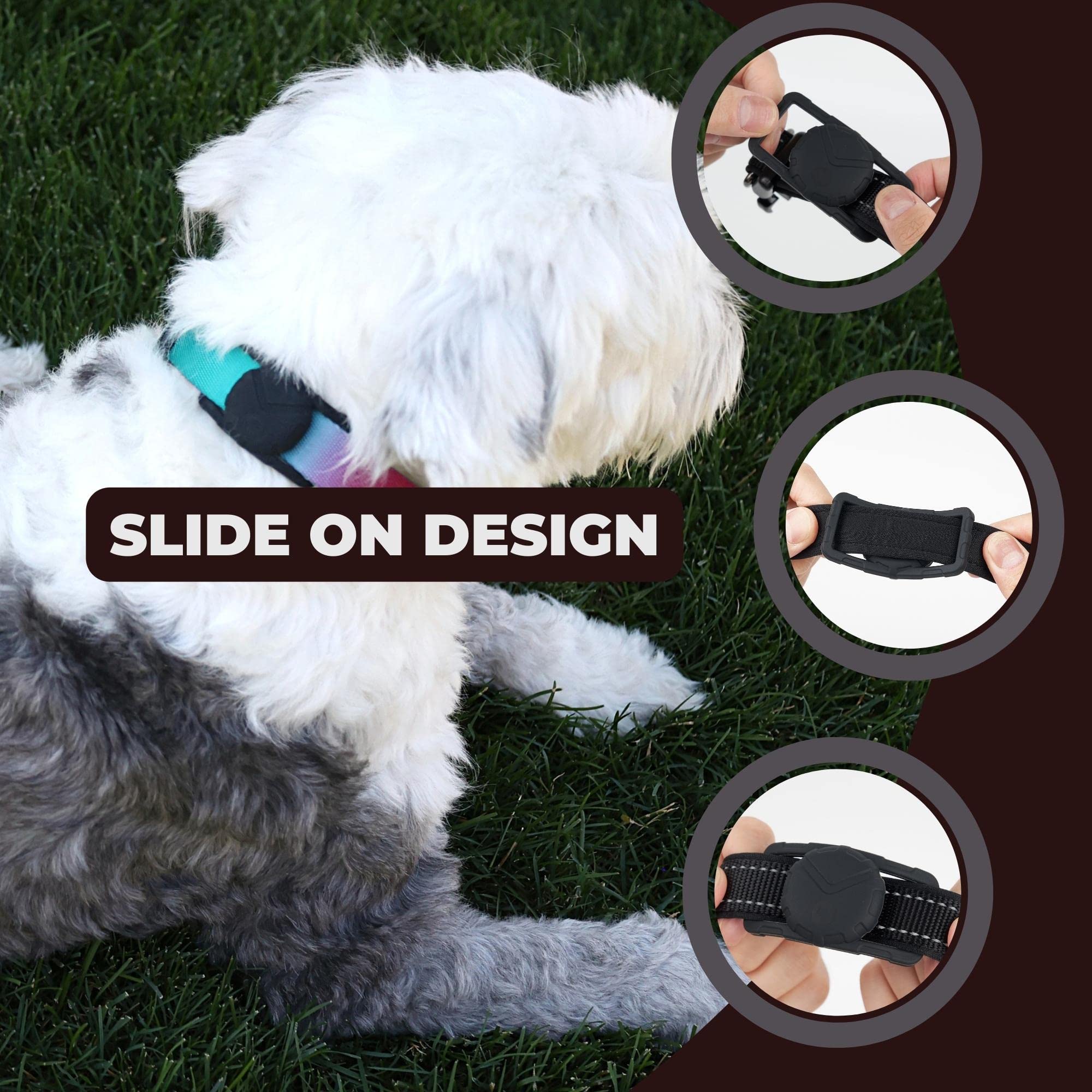 Ultra Thick Dog Collar Holder for | Military-Grade Air Tag Case Fits Collar from 0.8 to 2 | Apple Air Tag Holders for Large Dogs