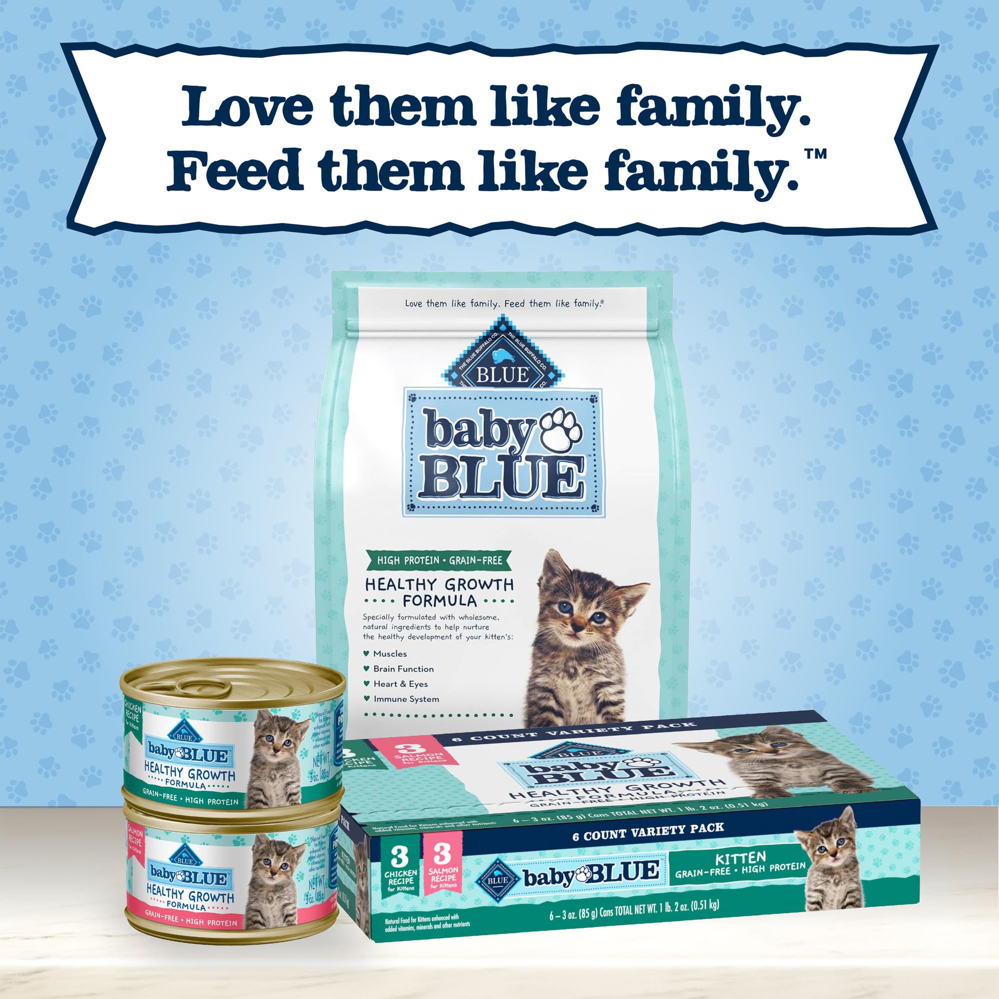 Blue Buffalo Baby BLUE Natural Kitten Wet Cat Food Pat   Variety Pack, Healthy Growth Formula with DHA, High-Protein & Grain-Fre