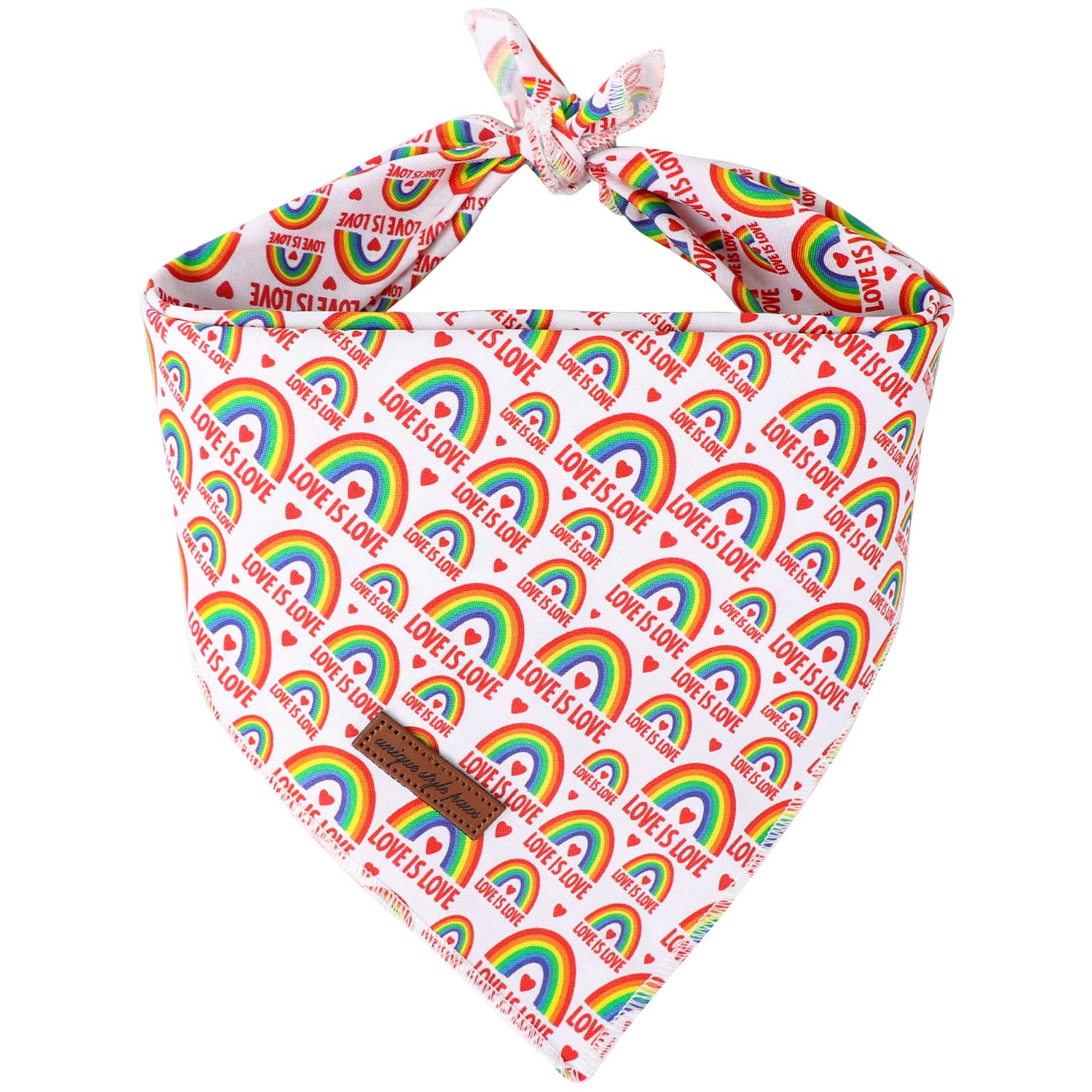 Unique Style Paws Pride Day Rainbow Dog Bandana, Love Is Love Best For Small Medium Large Boys Girls Dogs