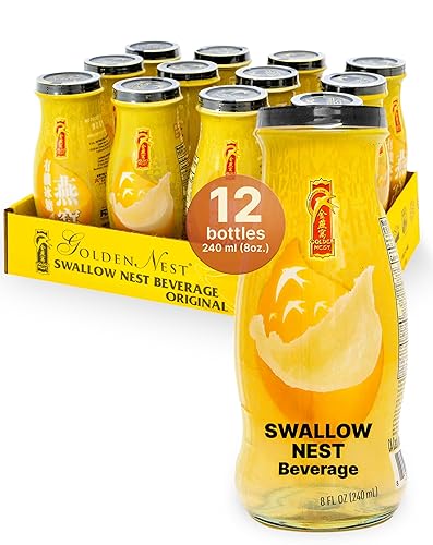 Golden Nest Premium Bird Nest Drink, Swallow Bird Nest 100% Natural - Made In Usa, (??) 12 Bottles X 240 Ml (8Oz) (Original)