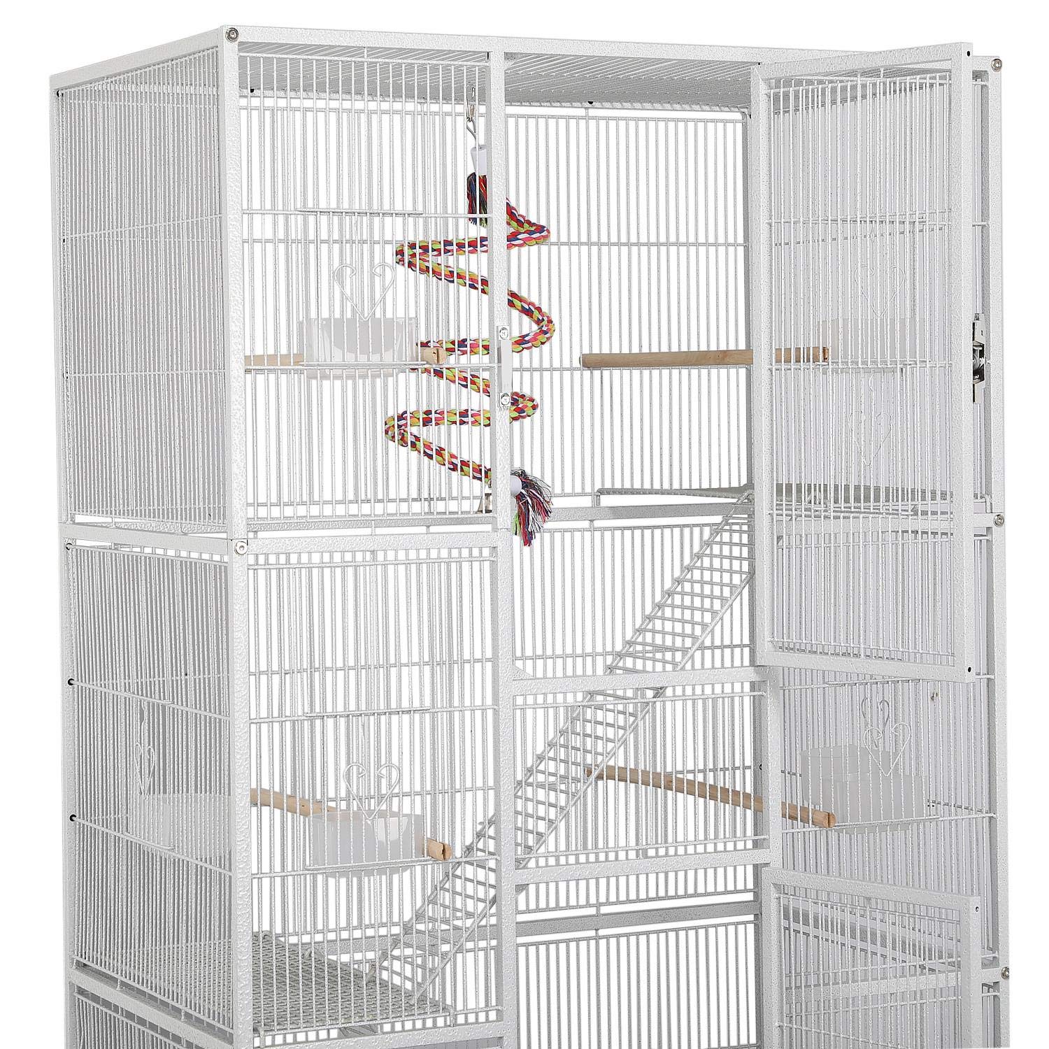 Yaheetech 69-Inch Extra Large Wrought Animal Cage Metal 3 Levels Small Animal Cage W/Cross Shelves And Ladders For Ferret Chinch