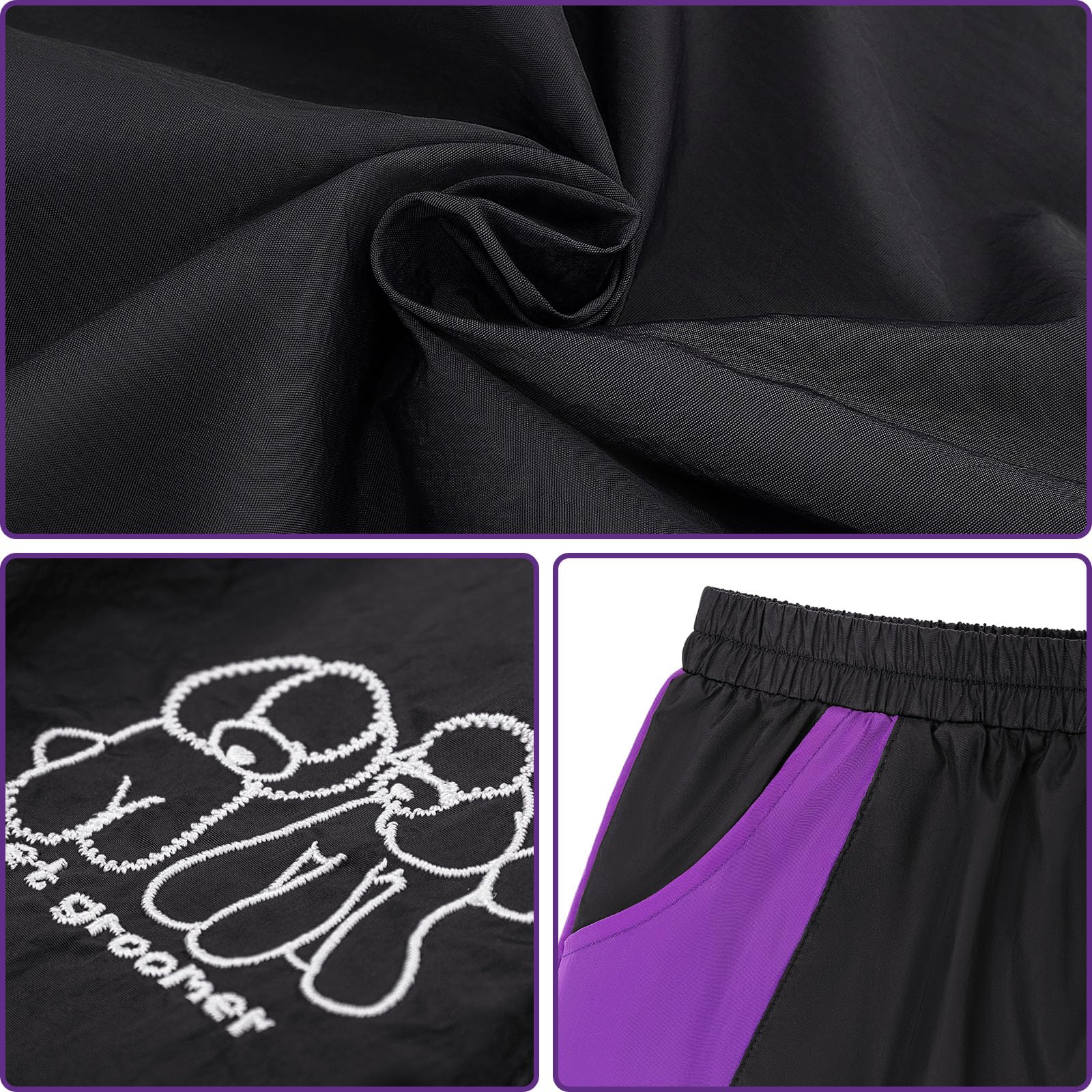 Noverlife Professional Grooming Pants For Pet Groomers, M Size, Comfortable Elasticated Waist, Lightweight Black Hair Resistant