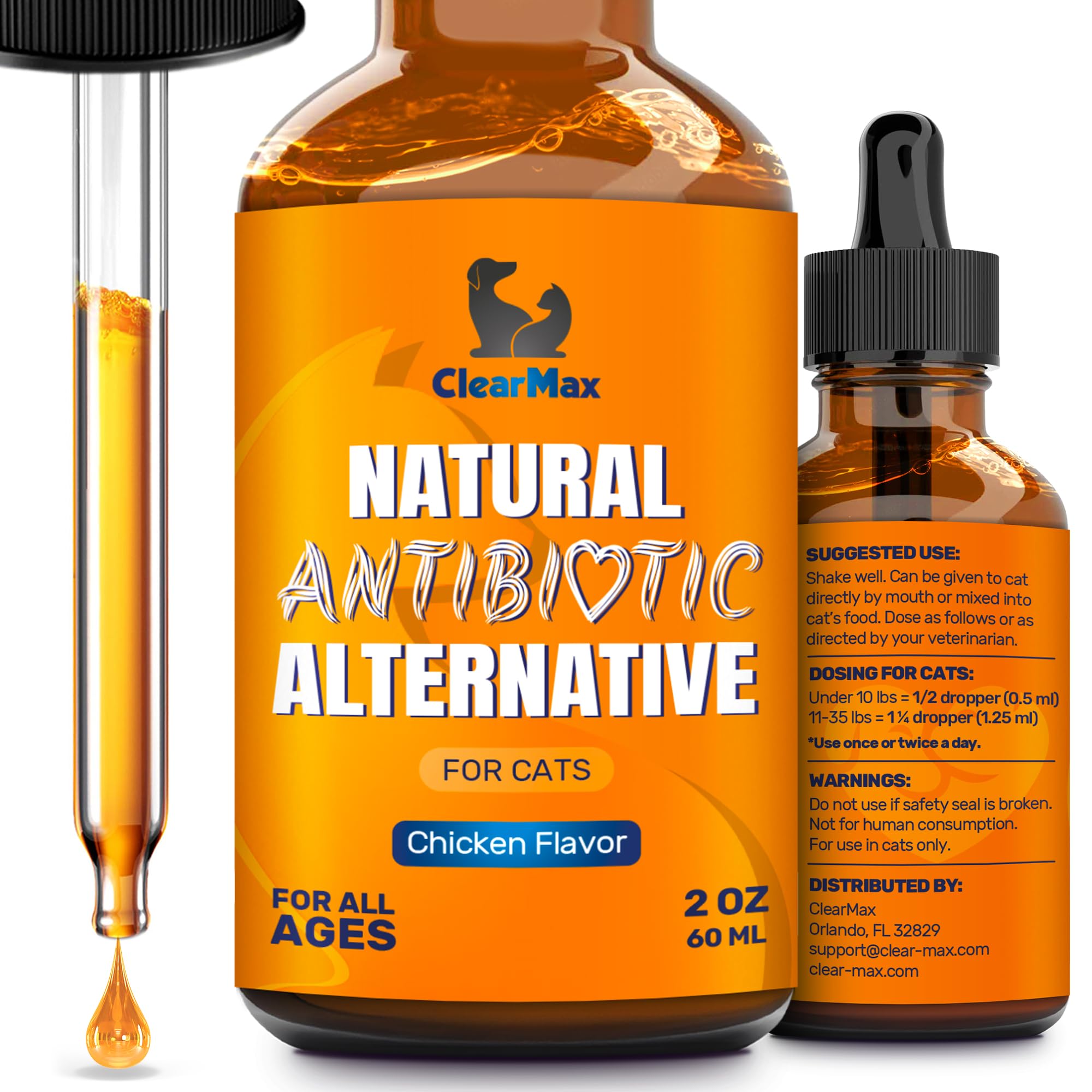 Cat Antibiotic to Help with Cough & Allergies - Antibiotics for Cats to Aid with UTIs and Digestive Moments - Hips & Joints Supp