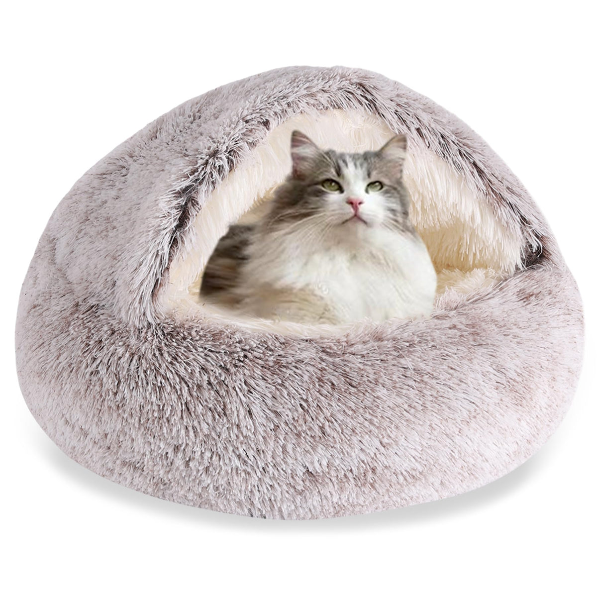 Hyq Small Dog Bed, Cat Beds For Indoor Cats Washable, Cozy Cat Cave Bed For Pets Up To 4 Lbs (Coffee, 15.7X15.7 Inch)