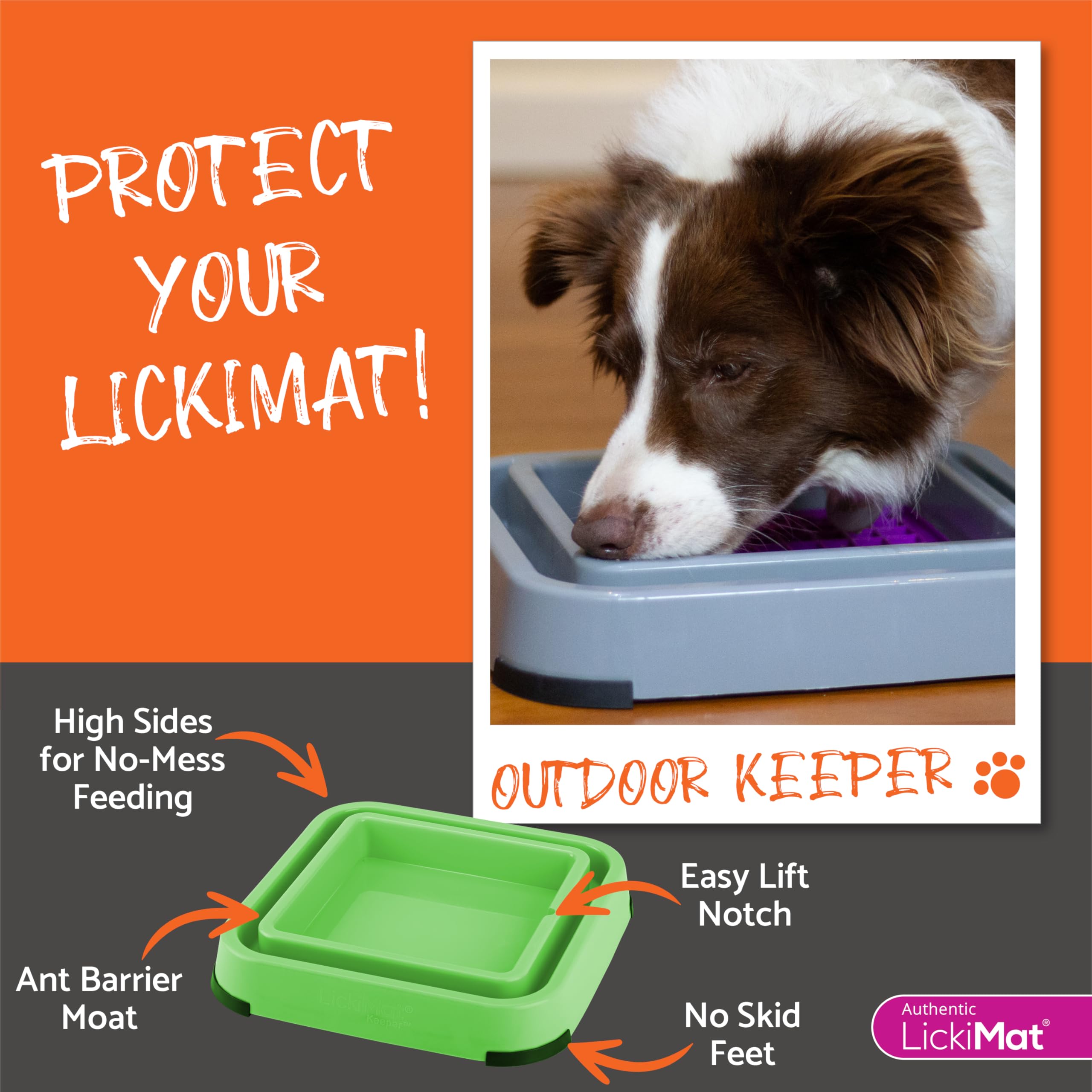 LickiMat Outdoor Keeper Dog Feeding Station - Slow Feeder Lick Mat Keeper for Dogs Food, Treats, Yoghurt & Peanut Butter - Exten
