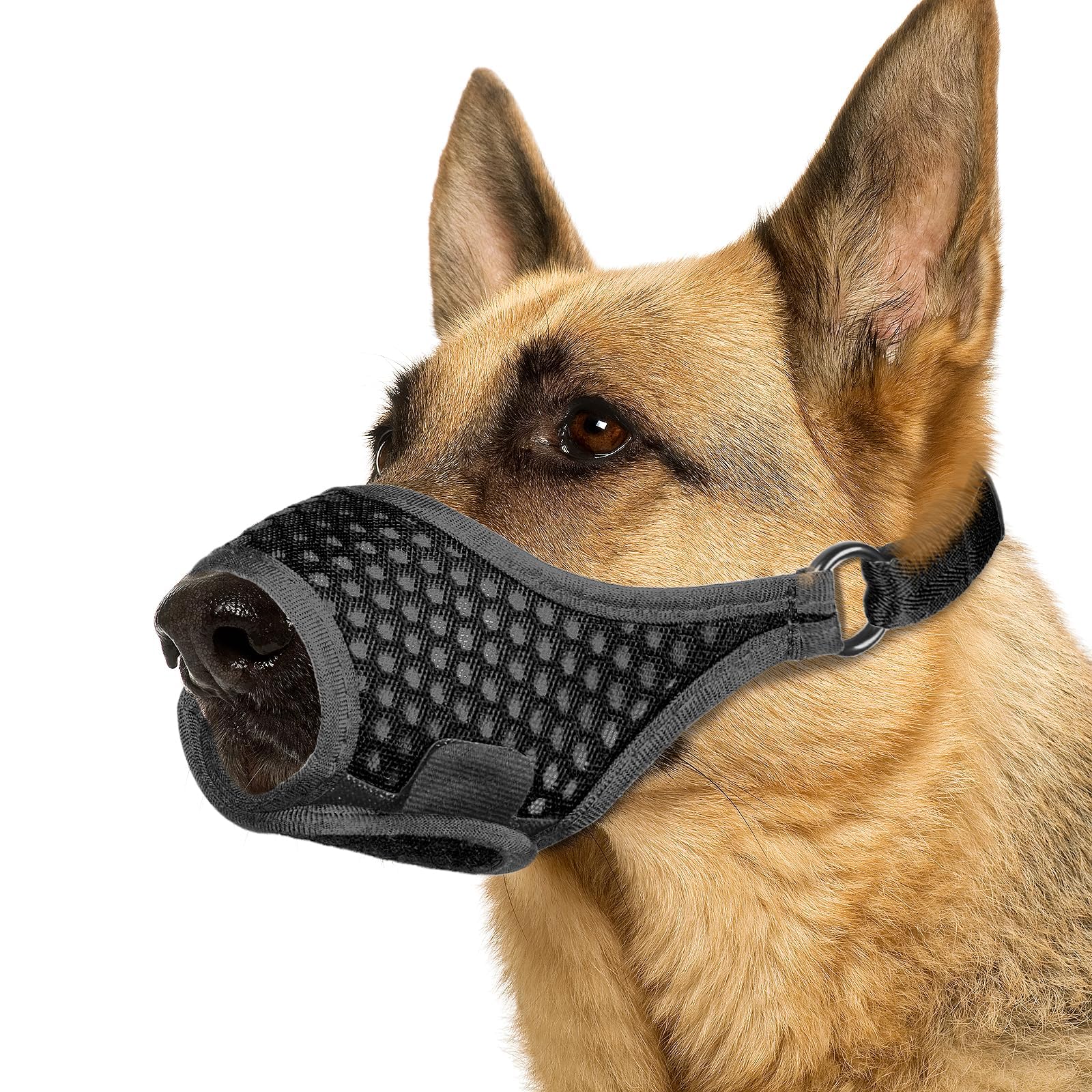 LUCKYPAW Soft Muzzle for Medium Large Sized Dogs Beagle Labrador German Shepherds, Dog Muzzle to Prevent Biting Chewing, Adjusta
