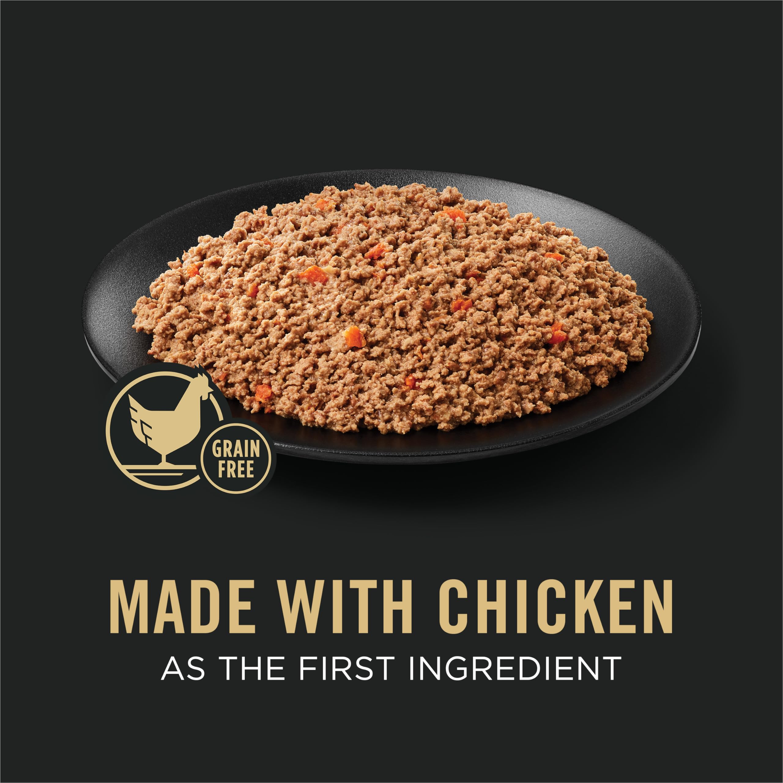 Purina Pro Plan Grain Free Complete Essentials Classic Pate Dog Food, Chicken and Carrots Entr  e - (Pack of 12) 13 oz. Cans