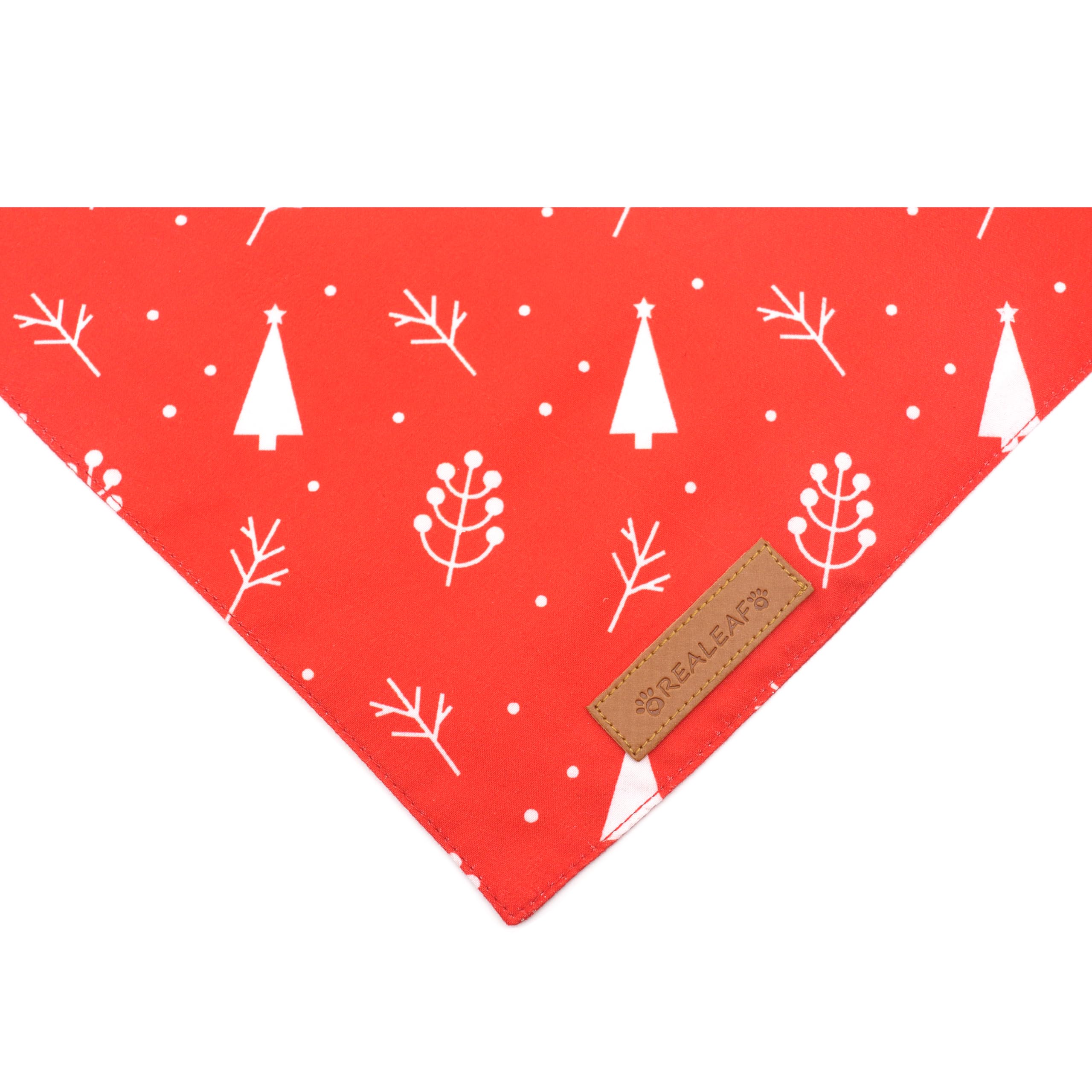 Realeaf Christmas Dog Bandanas 2 Pack, Reversible Red Green Pet Scarf For Boy And Girl, Premium Durable Fabric, Xmas Holiday Ban