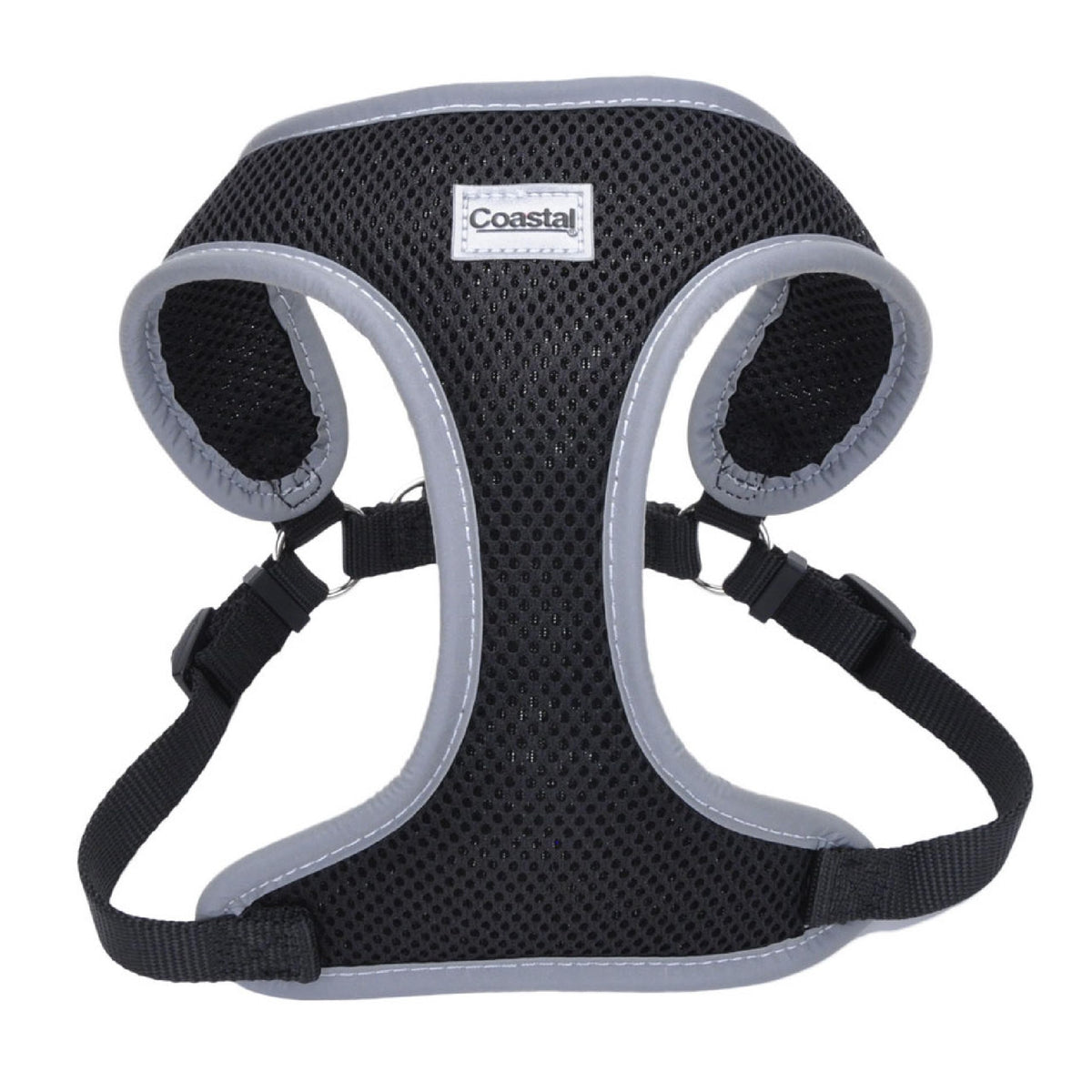 Coastal Pet Comfort Soft Reflective Wrap Adjustable Dog Harness - No-Pull Dog Harness For Small & Large Dogs - Black - 5/8' X 19'–23'