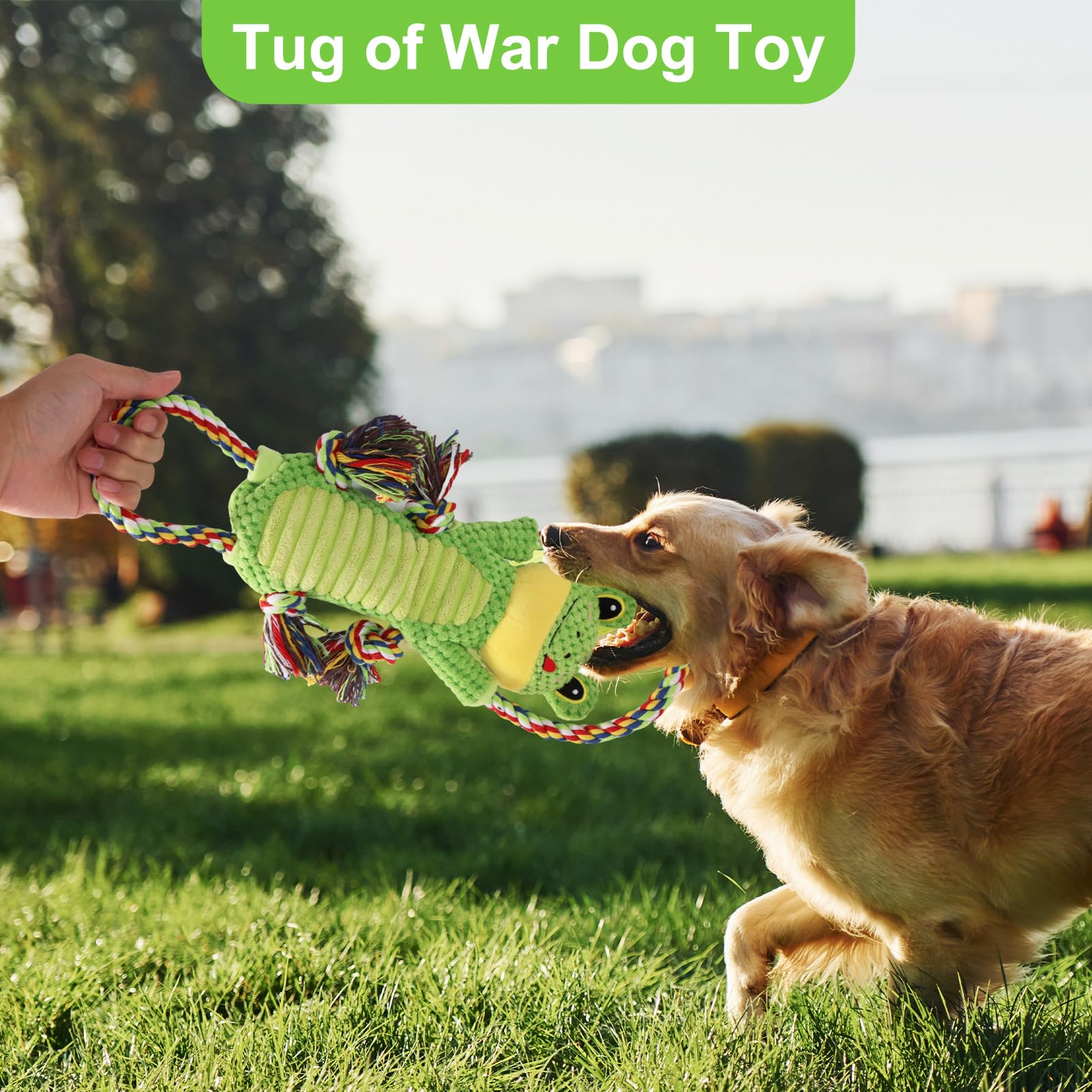 Interactive Chew Proof Dog Toys for Boredom & Anxiety - Plush with Squeaker & Crinkle Sound & Ropes for Small, Medium, Large Dog