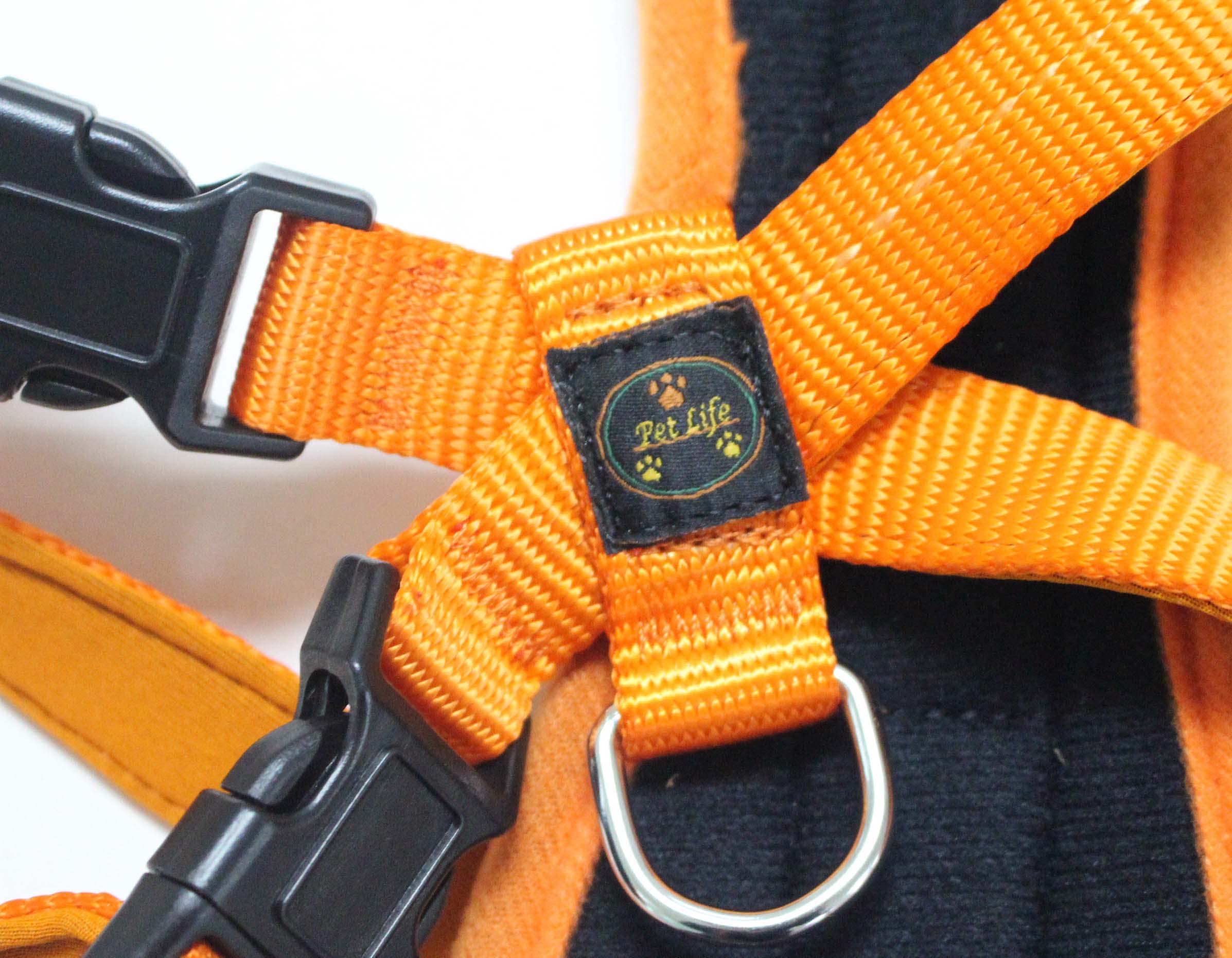 Pet Life Mountaineer Chest Compressive Adjustable And Reflective Easy Pull Pet Dog Harness, Small, Orange