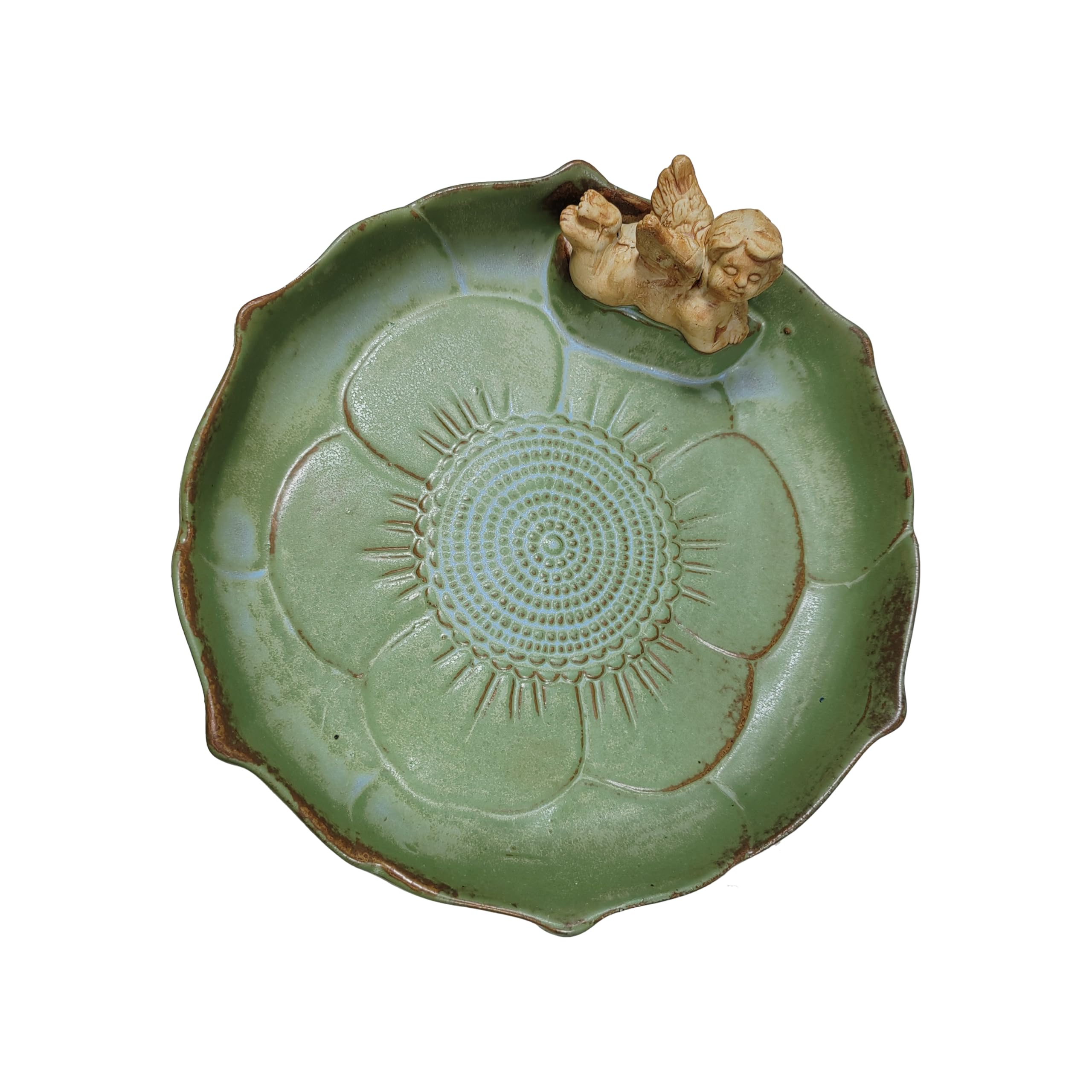 Bakayoyo Ceramic Ground Bird Bath Bowl for Outside, BirdBath Bowl Only, Ground Bird Feeders and birdbath for Outdoors, Tabletop,