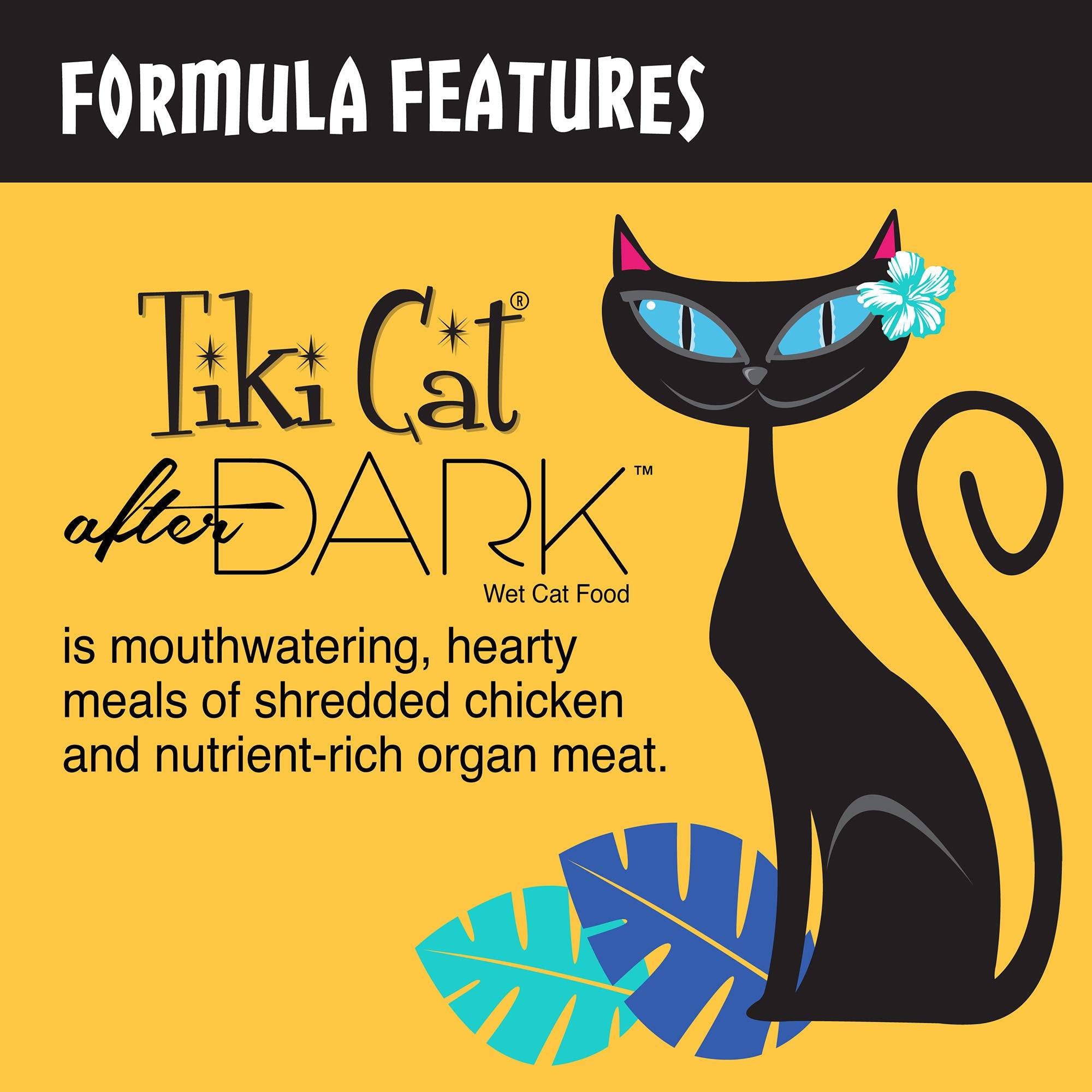 Tiki Cat After Dark, Chicken, High-Protein and 100% Non-GMO Ingredients, Wet Cat Food for Adult Cats, 5.5 oz. Cans (Pack of 8)