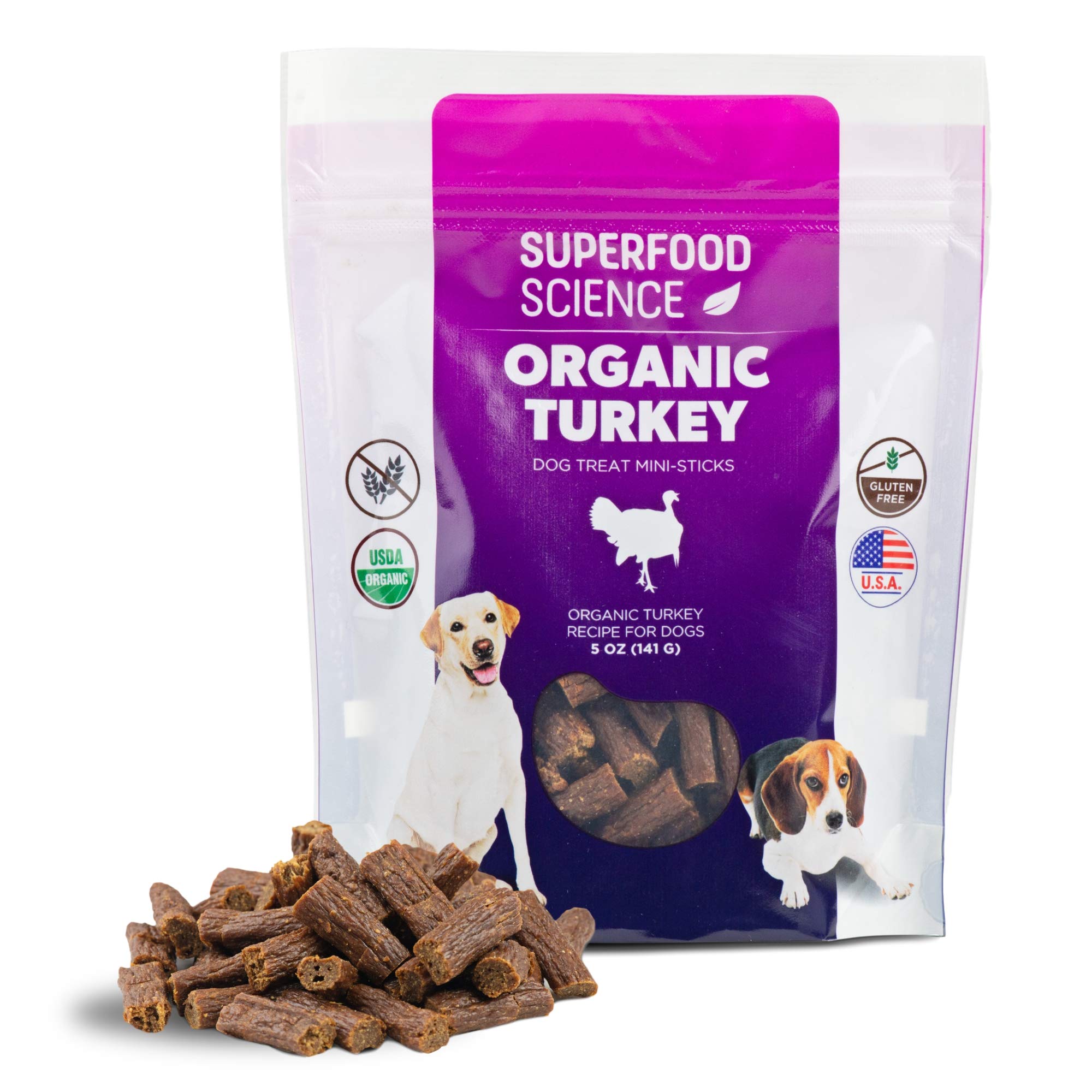 Organic Dog Treats for Small, Medium & Large Dogs - All-Natural Turkey Training Treats for Puppies & Adult Dogs, Grain-Free, Hyp