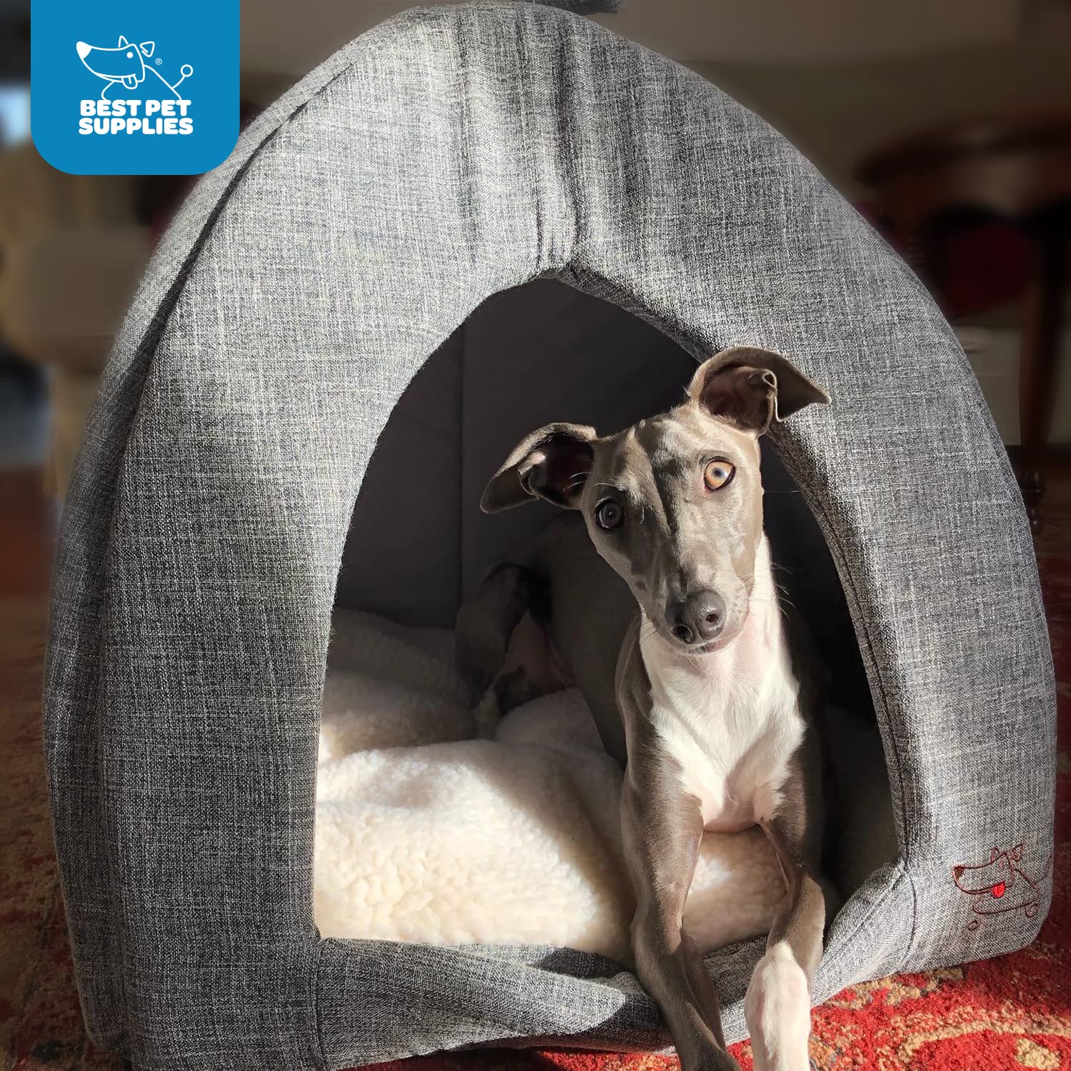 Pet Tent - Soft Bed For Dog And Cat By Best Pet Supplies - Gray Linen, 19' X 19' X H:19'